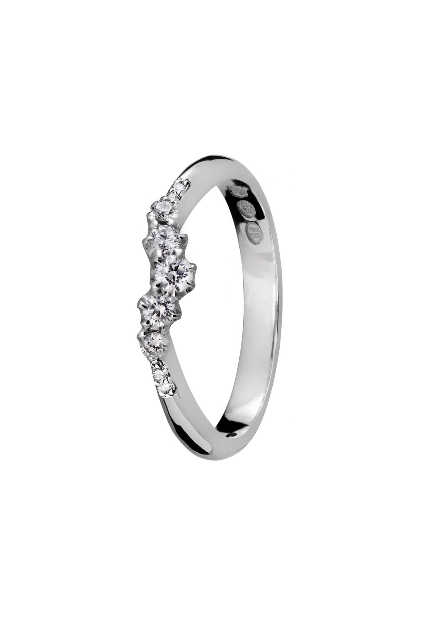 Helene syleilijä valkokultainen timanttisormus 0,19ct 15,5