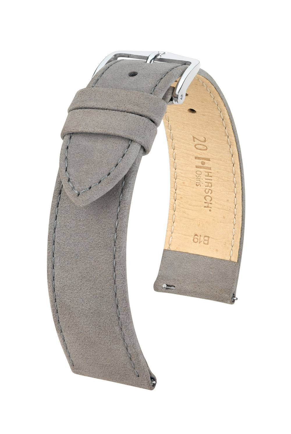 Hirsch Osiris Nubuk L Grey kellon ranneke 18,00mm