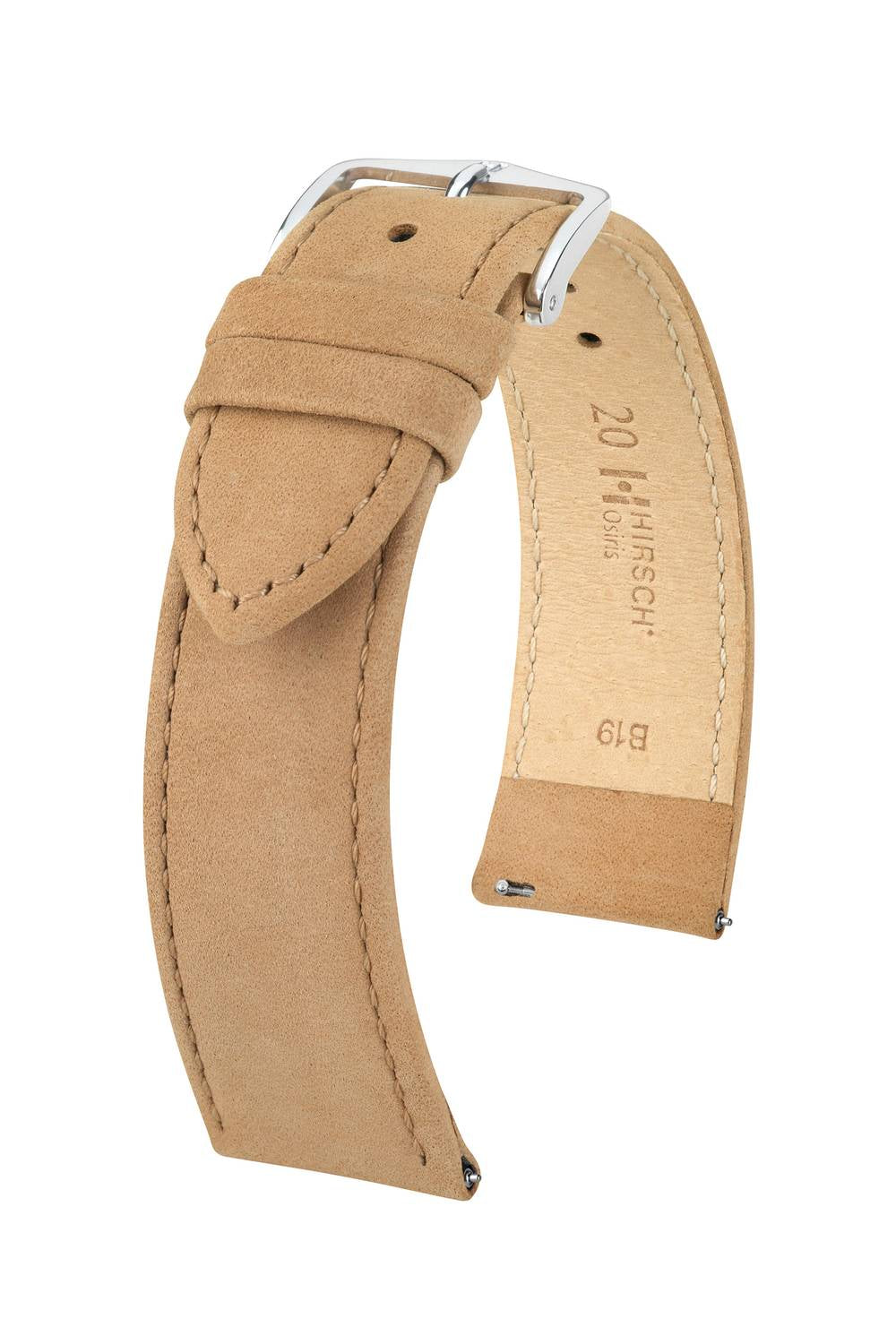 Hirsch Osiris Nubuk L Beige kellon ranneke 18,00mm