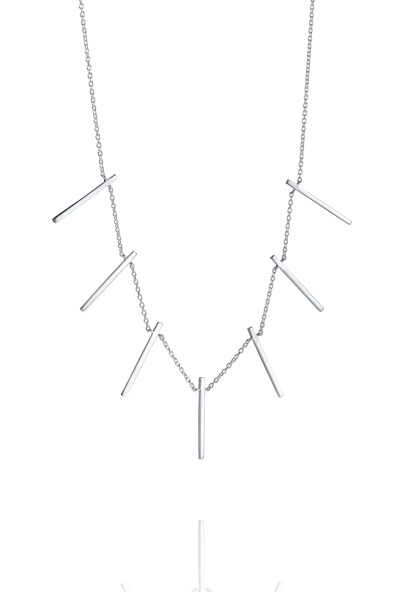 Efva Attling Starline Collier plain hopeinen kaulakoru Säädettävä:40/45cm