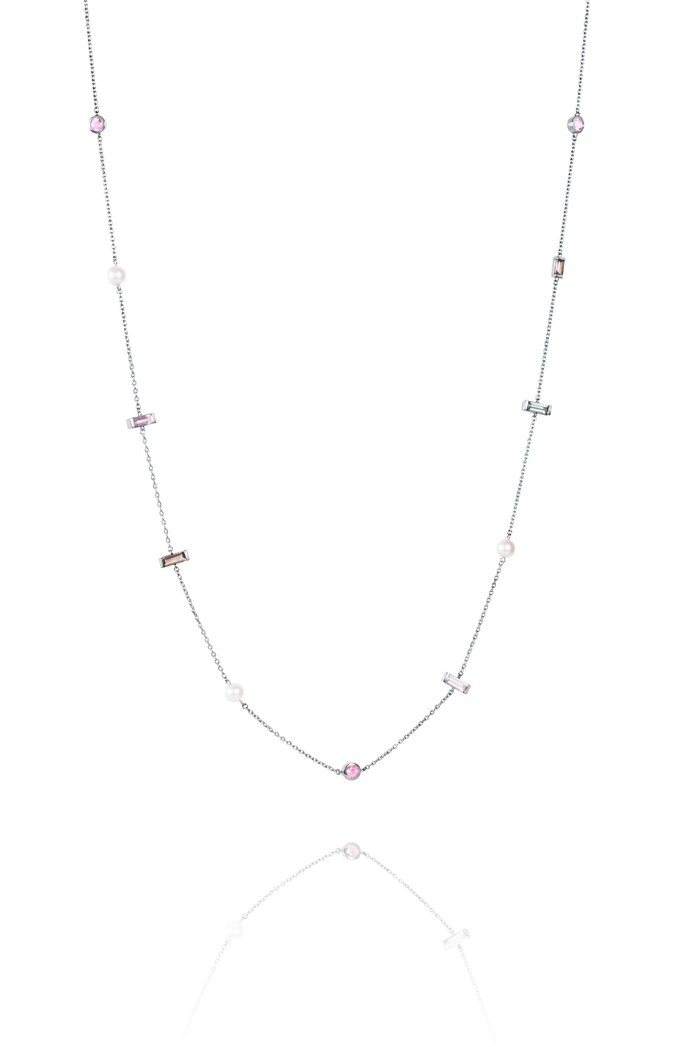 Efva Attling Dreams & Pearls Flow Necklace hopeinen kaulakoru