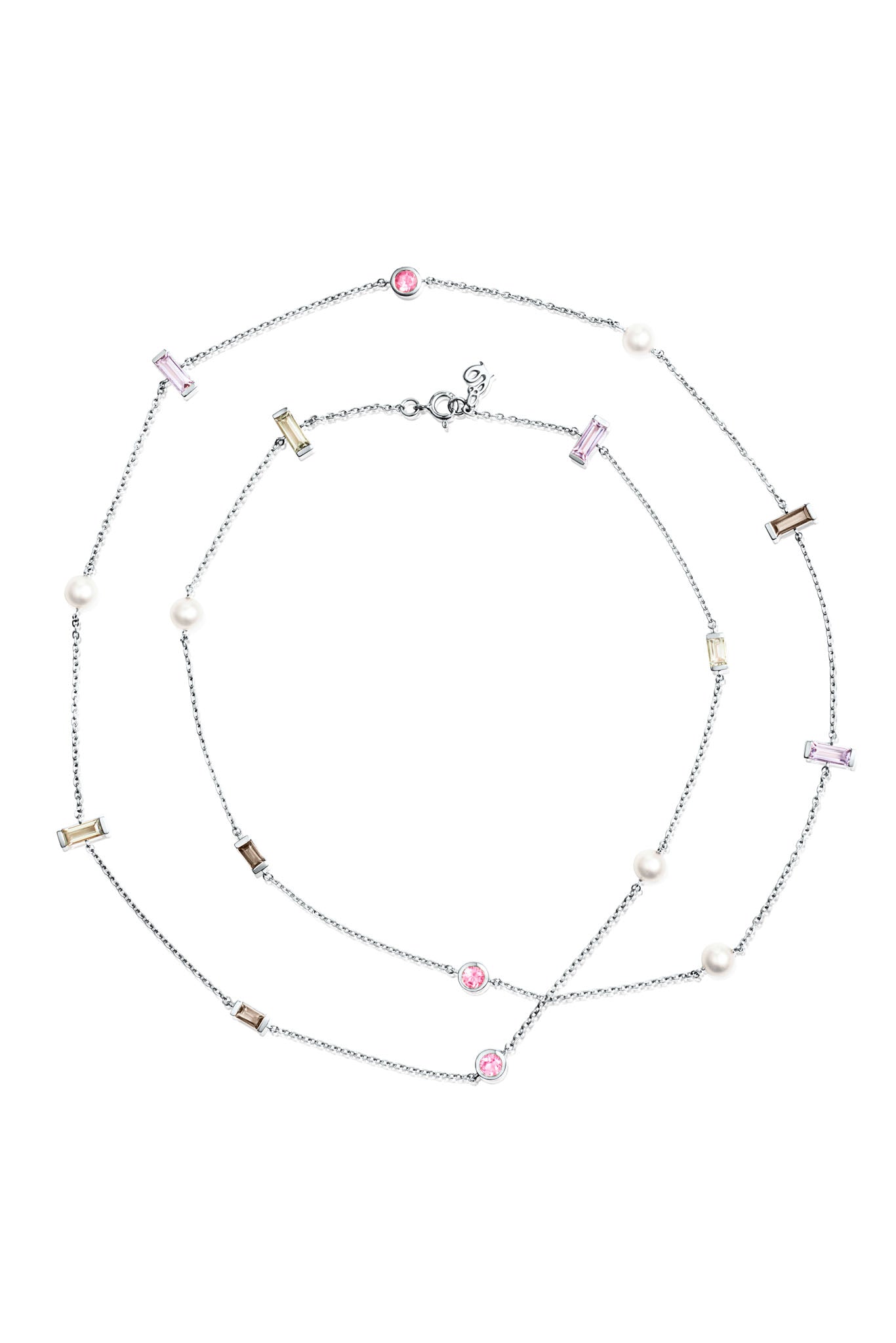 Efva Attling Dreams & Pearls Flow Necklace hopeinen kaulakoru