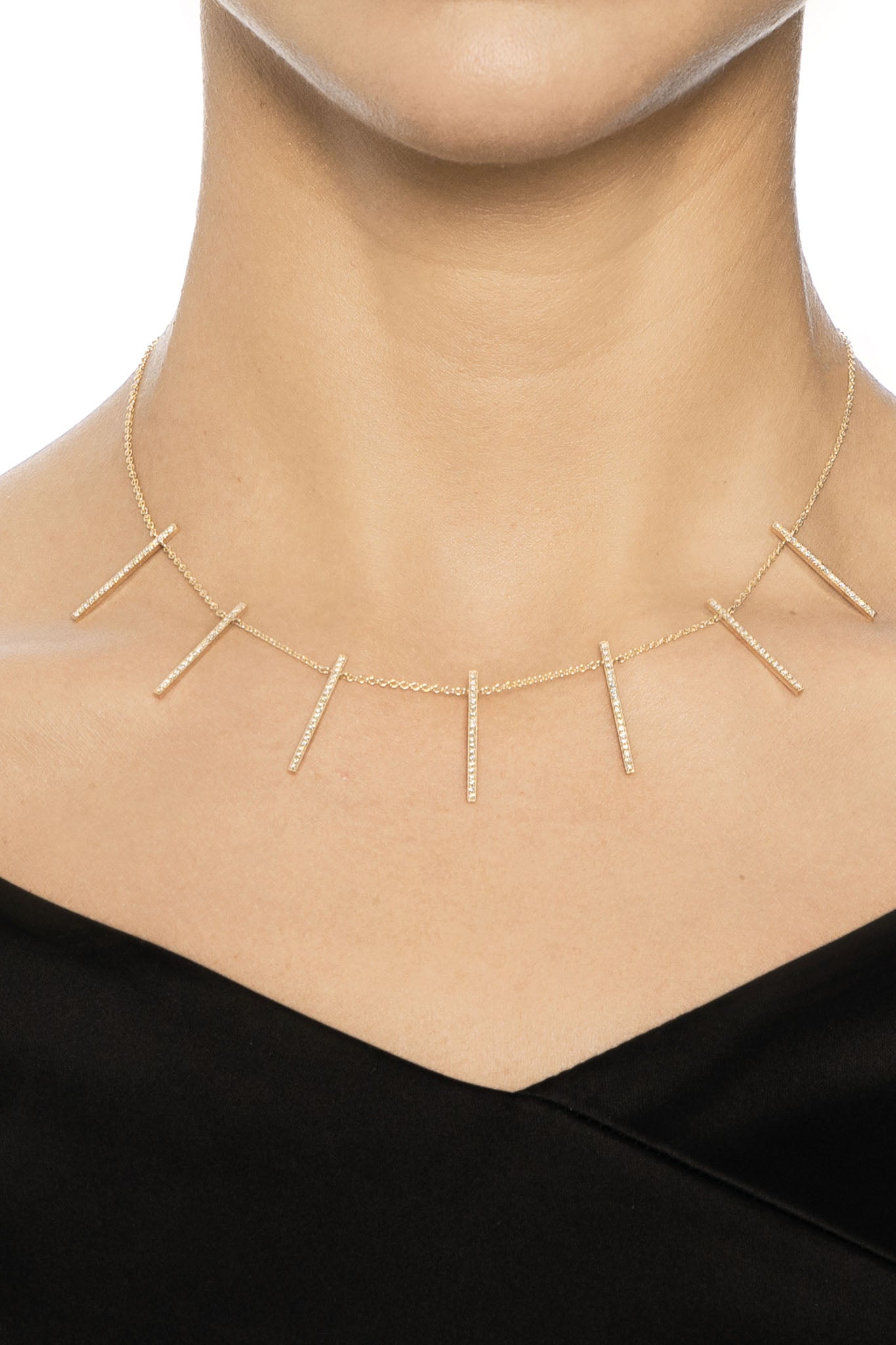 Efva Attling Starline & Stars Collier valkokultainen timanttikaulakoru Säädettävä:40/45cm