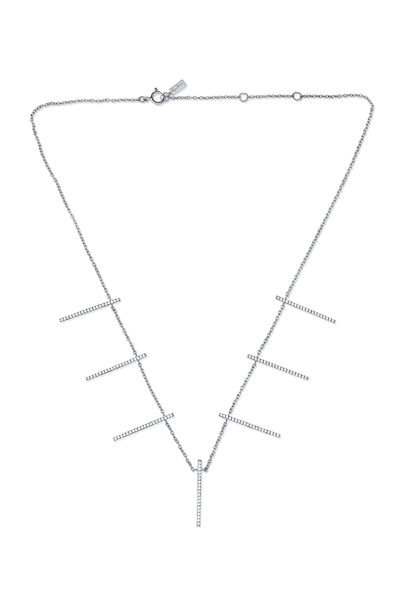 Efva Attling Starline & Stars Collier valkokultainen timanttikaulakoru Säädettävä:40/45cm