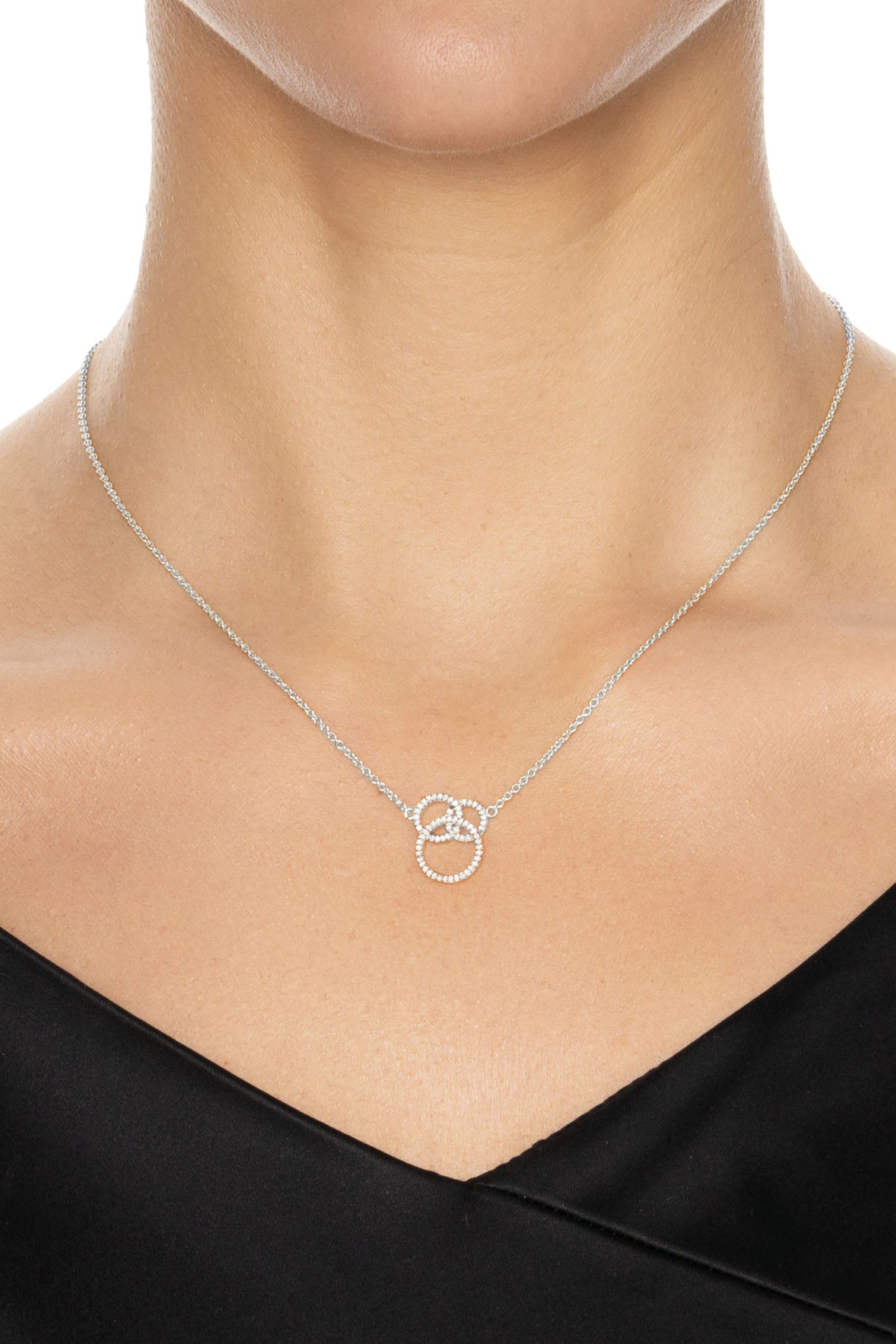 Efva Attling Bubbles & Stars Necklace valkokultainen timanttikaulakoru