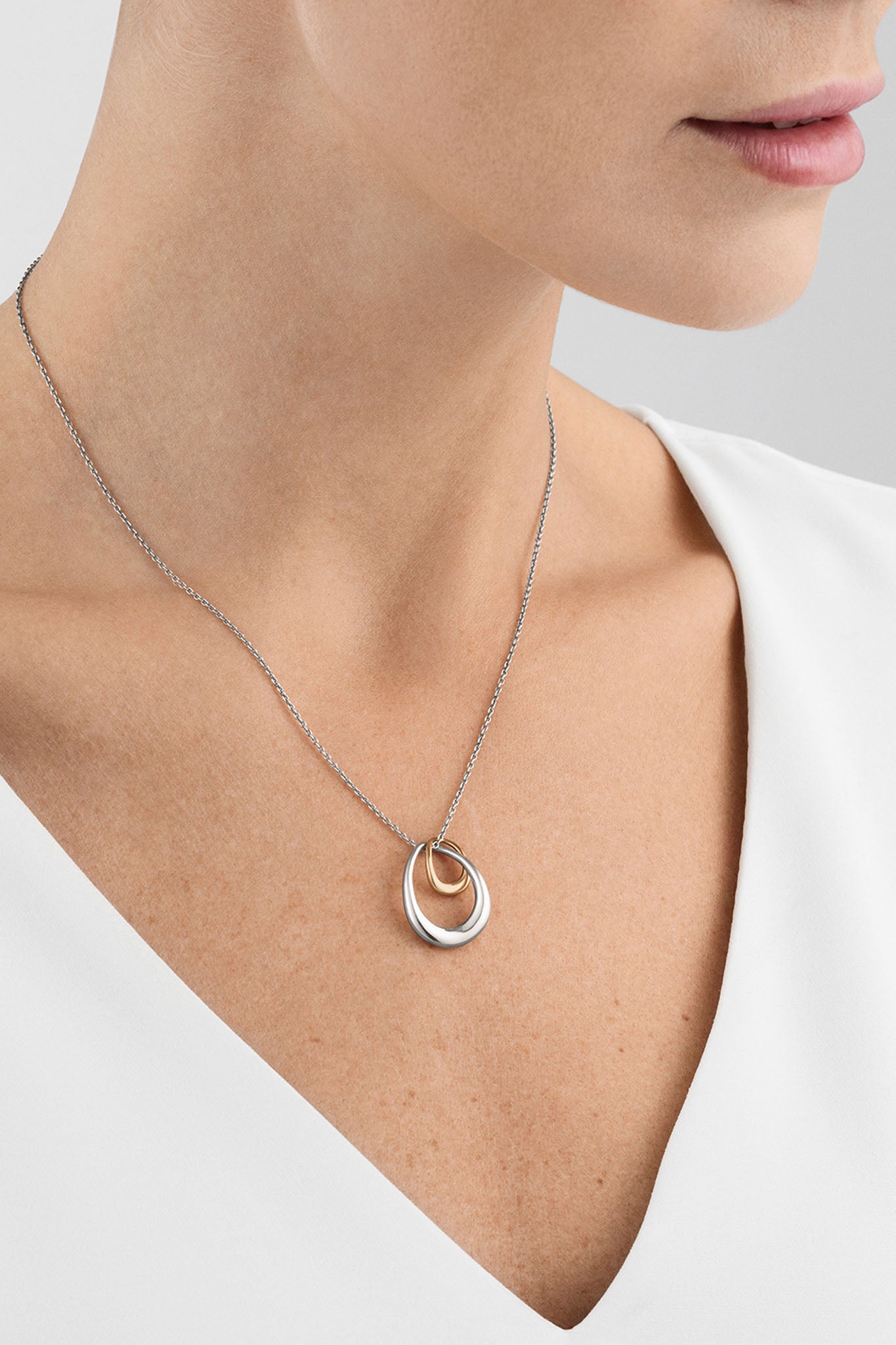 Georg Jensen Offspring hopea ruusukulta kaulakoru Default Title