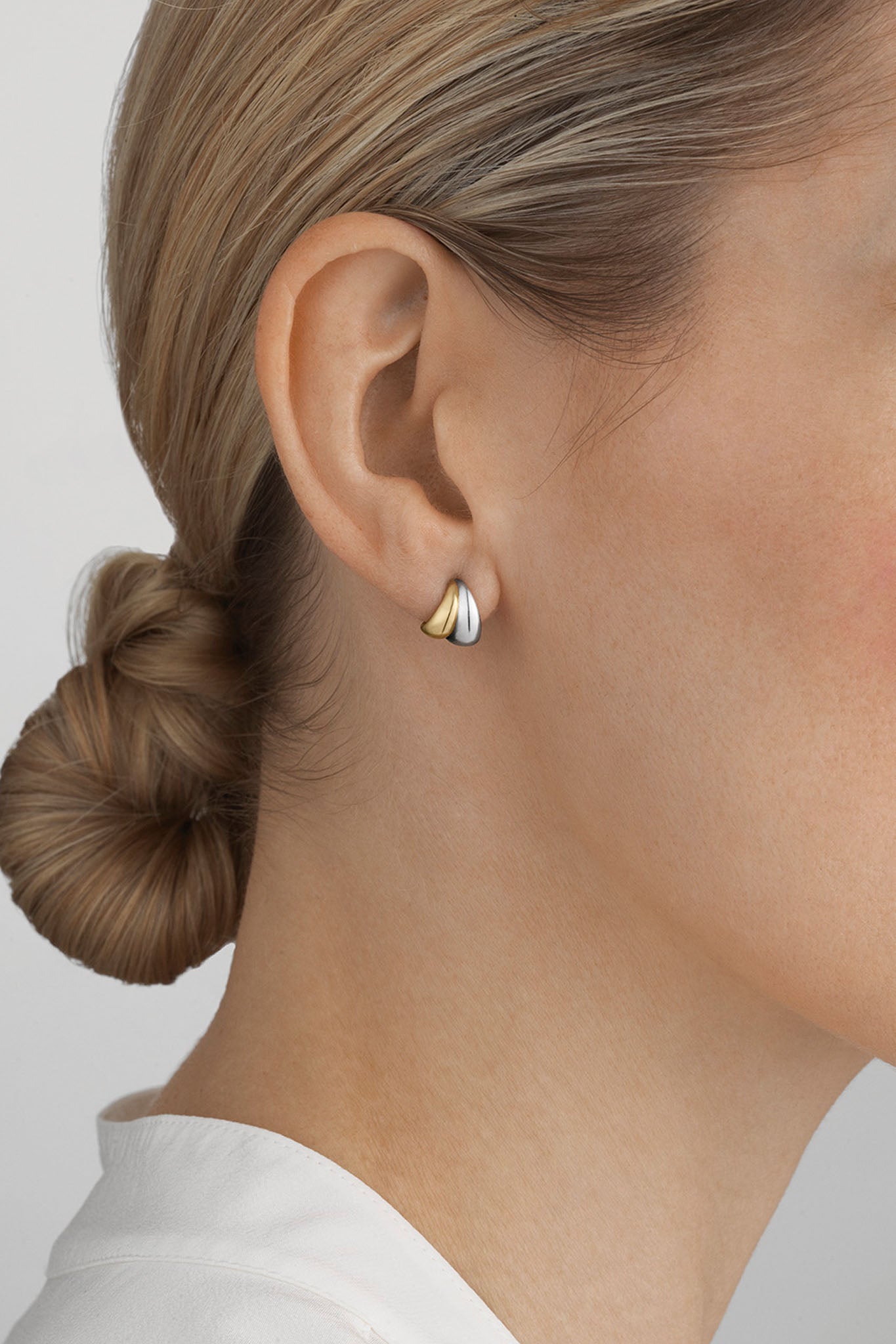 Georg Jensen Curve small hopeiset korvakorut Default Title