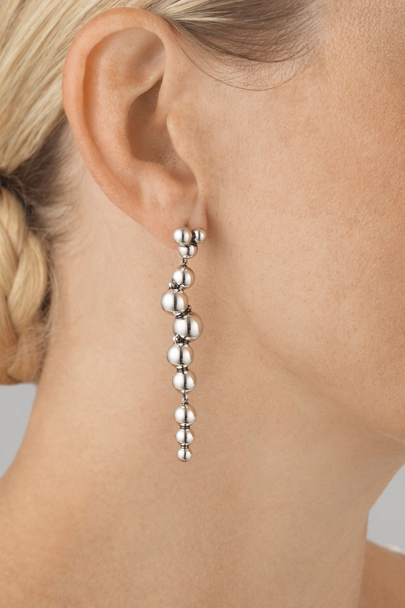 Georg Jensen Moonlight Grapes hopeiset korvakorut Default Title