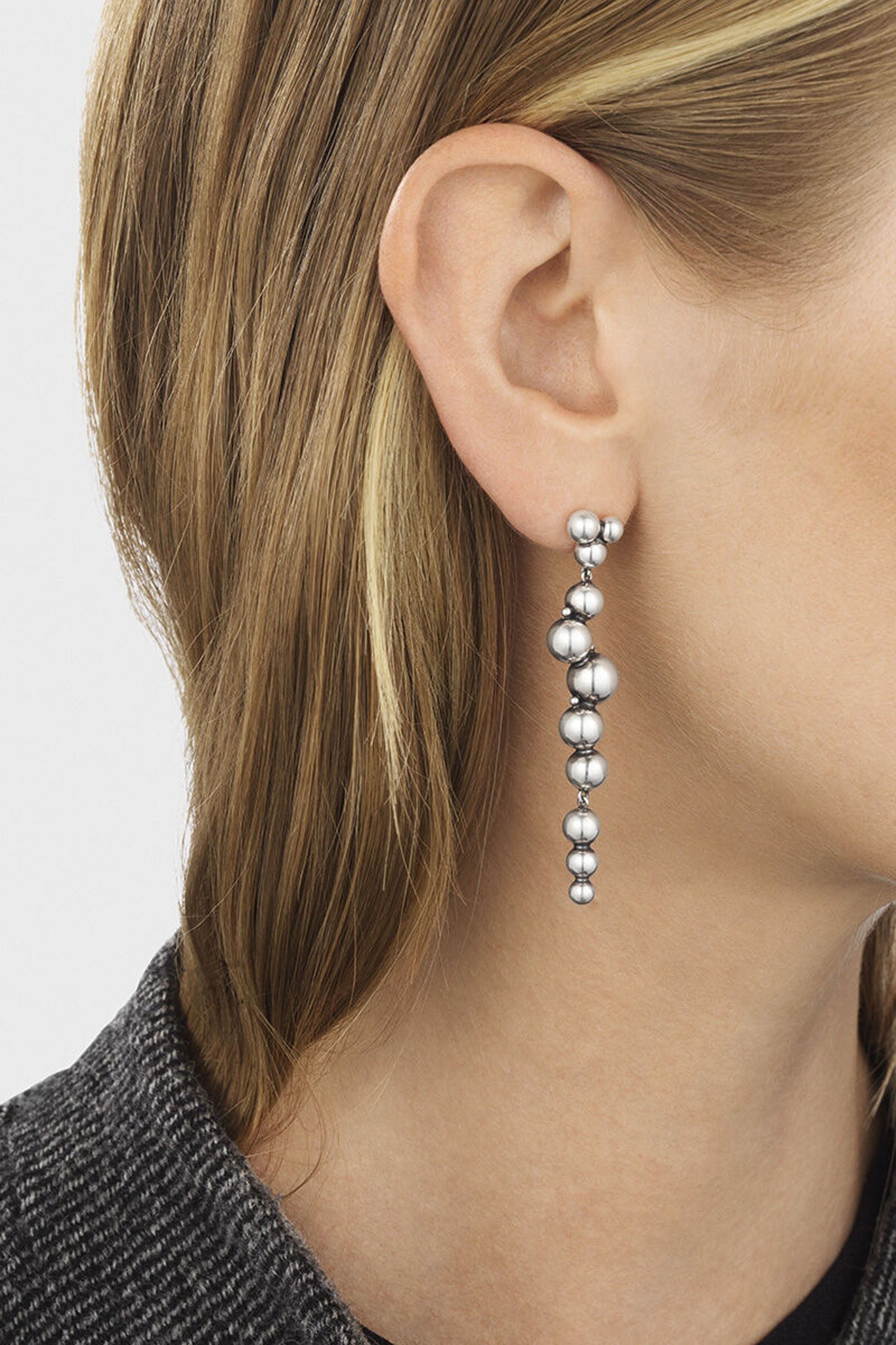 Georg Jensen Moonlight Grapes hopeiset korvakorut Default Title