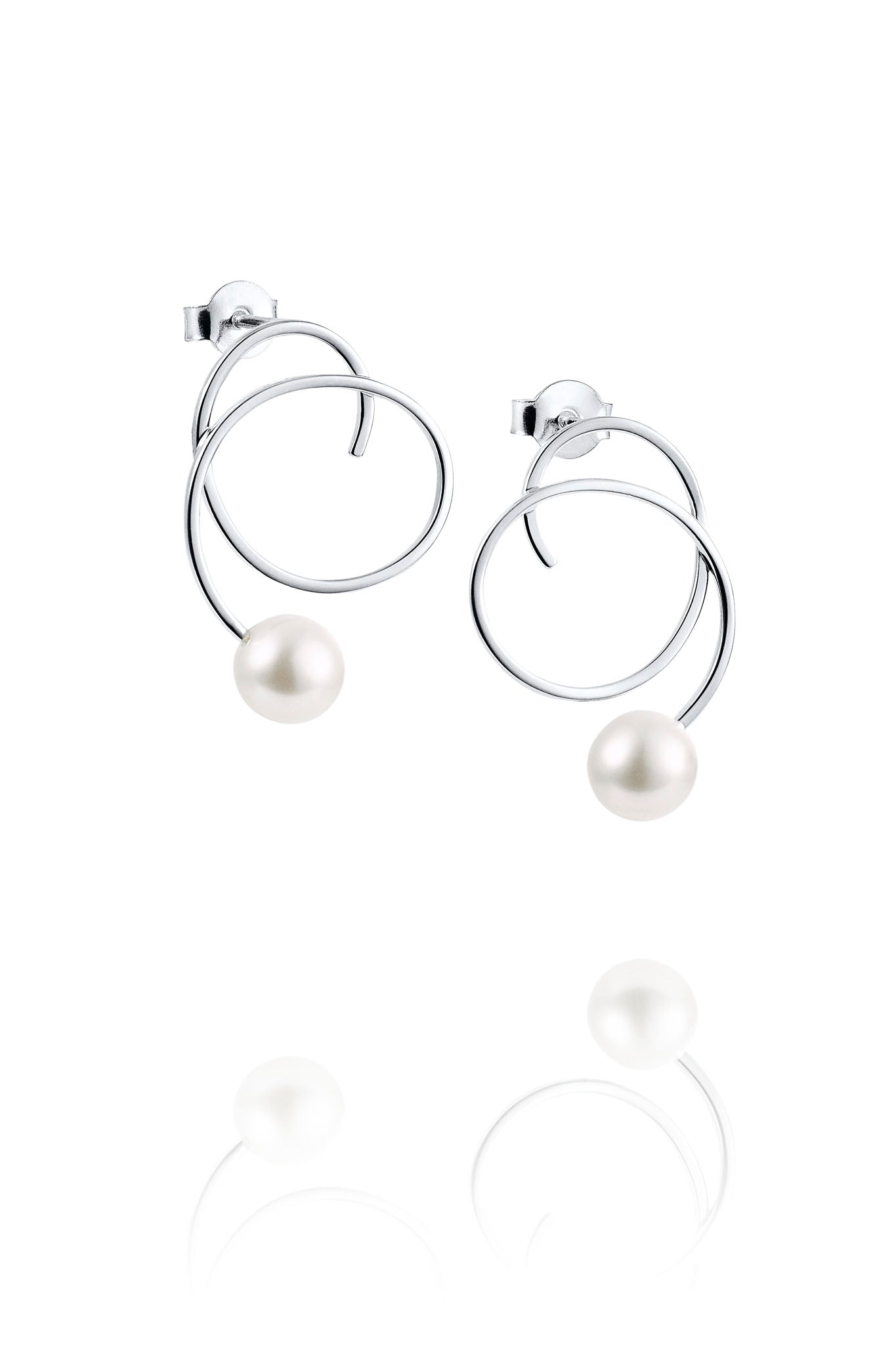 Efva Attling Little Curly Pearly Ear hopeiset korvakorut Default Title