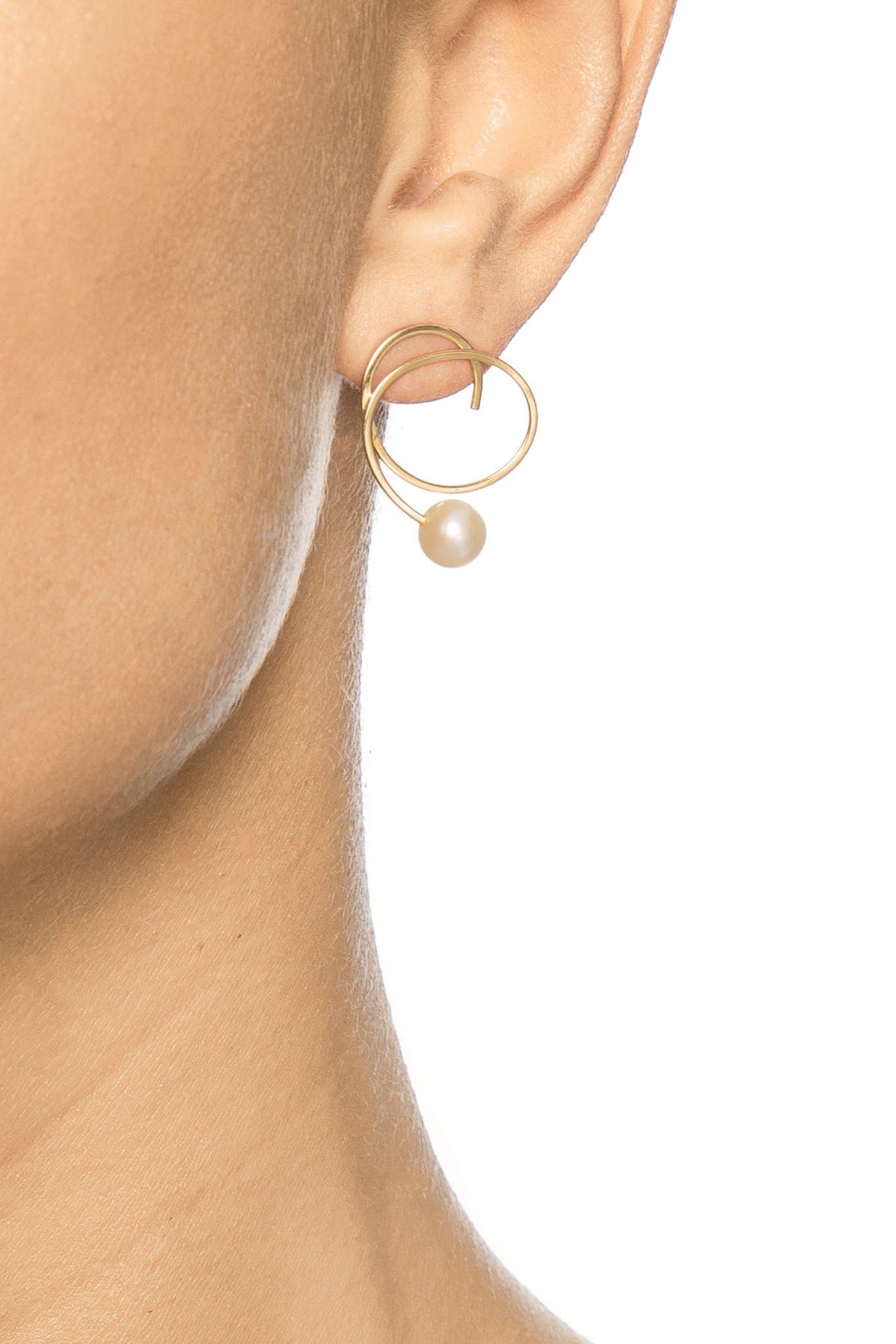 Efva Attling Little Curly Pearly Ear kultaiset korvakorut Default Title