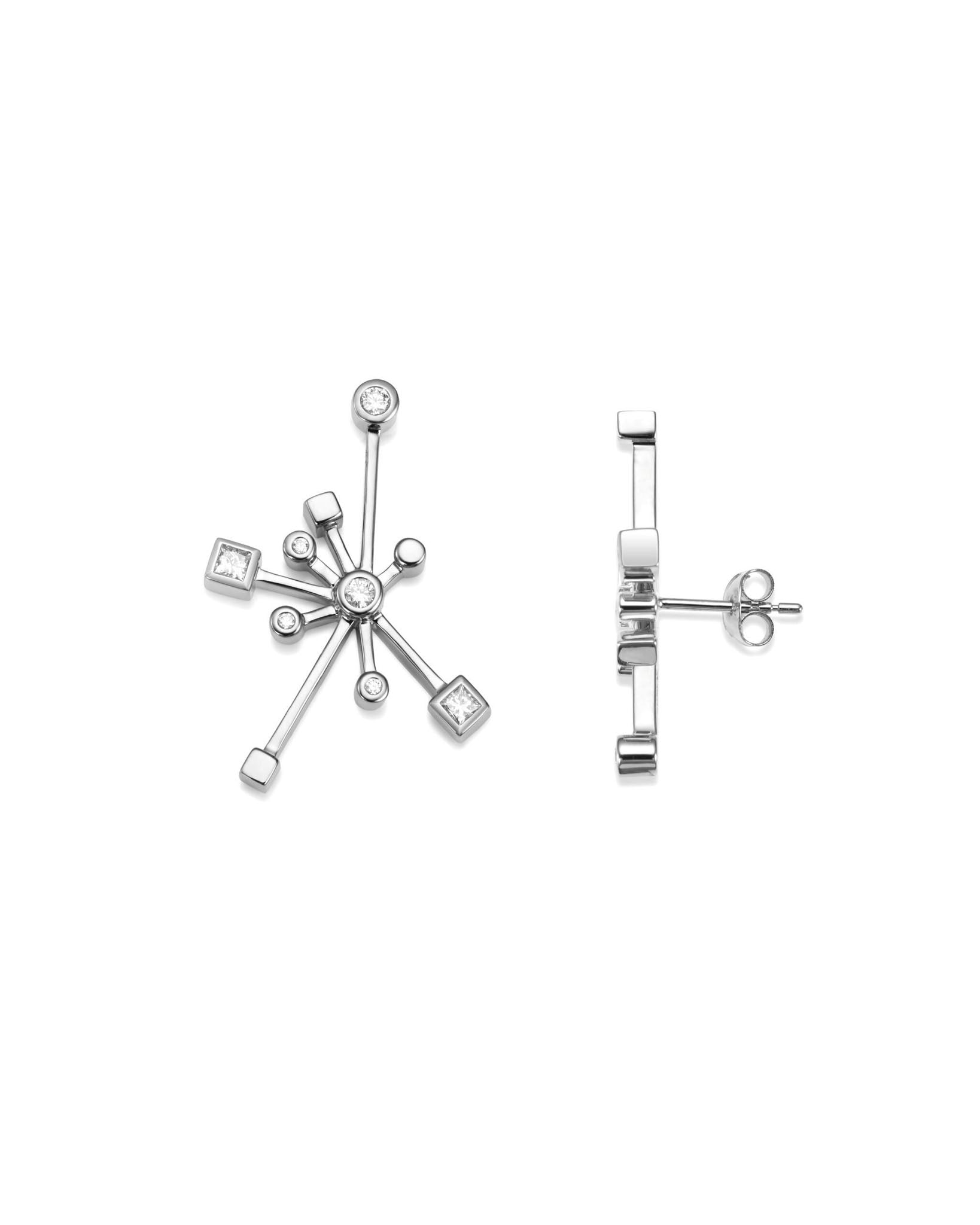Efva Attling Little Kaboom & Stars Ear valkokultaiset timanttikorvakorut Default Title