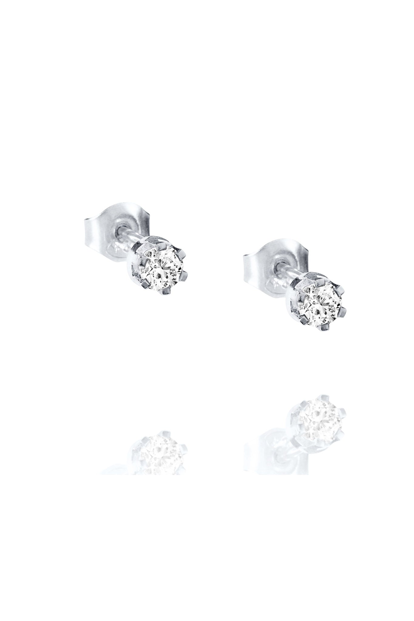 Efva Attling Crown & Stars valkokultaiset timanttikorvakorut 0.38ct Default Title
