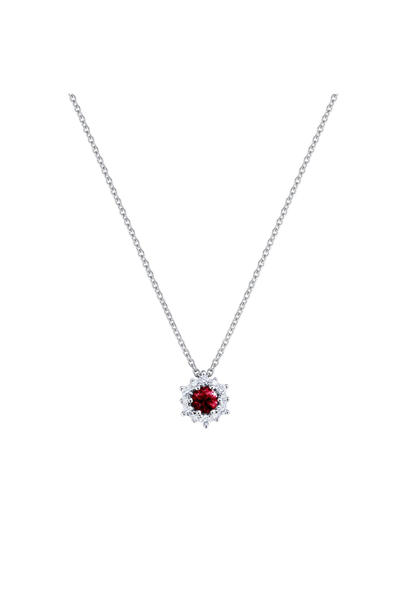 Kuura valkokultainen timanttiriipus rubiinilla 0,24ct Default Title