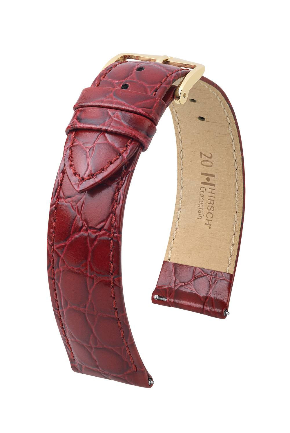 Hirsch Crocograin M Burgundy kellon ranneke 12,00mm