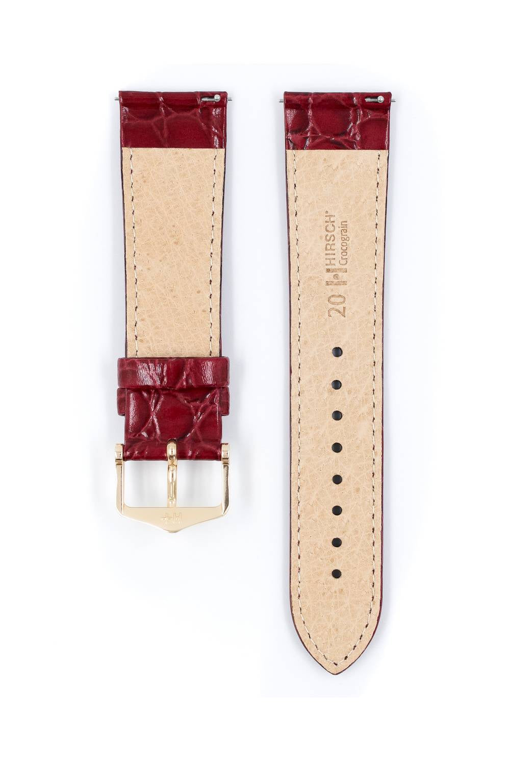 Hirsch Crocograin M Burgundy kellon ranneke 12,00mm