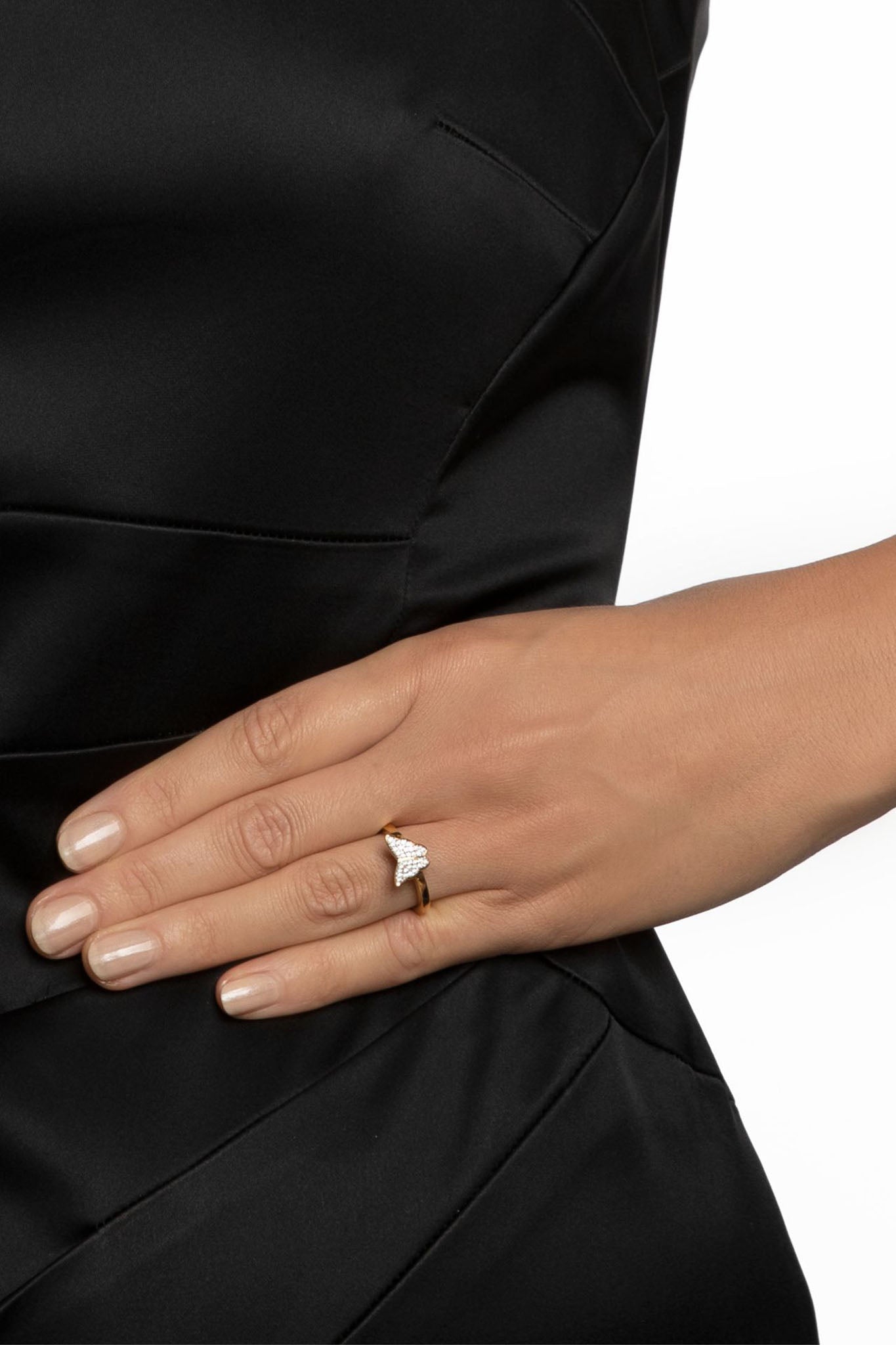 Efva Attling Little Miss Butterfly & Stars kultainen timanttisormus 15,0