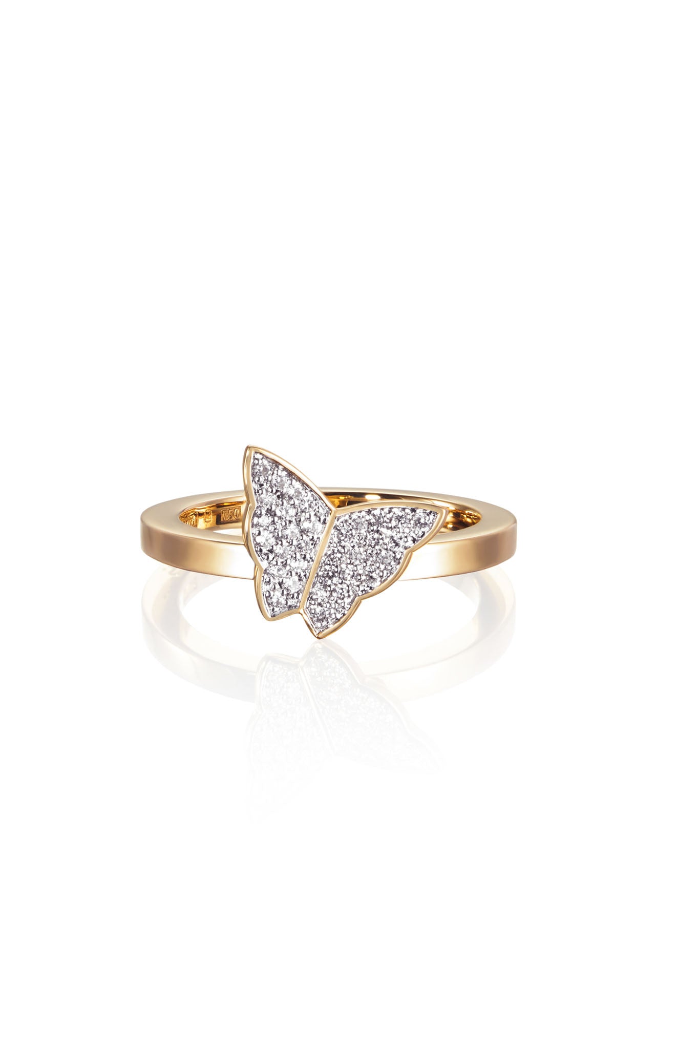 Efva Attling Little Miss Butterfly & Stars kultainen timanttisormus 15,0