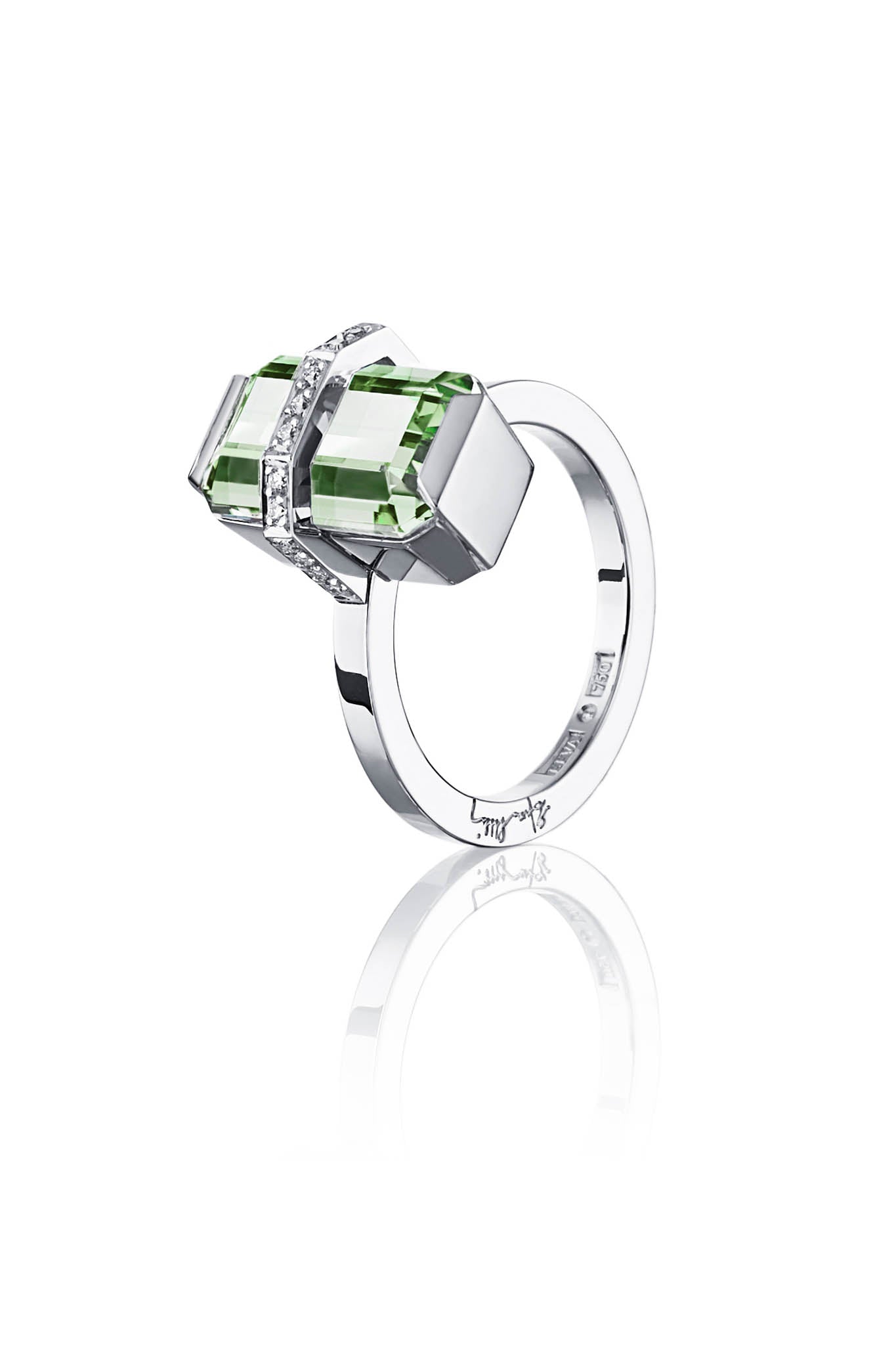 Efva Attling Little Bend Over sormus Green Quartz 15,0