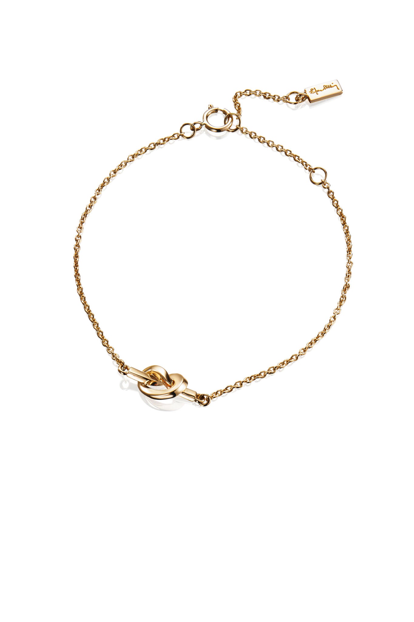Efva Attling Love knot kultainen rannekoru Säädettävä:15/19cm
