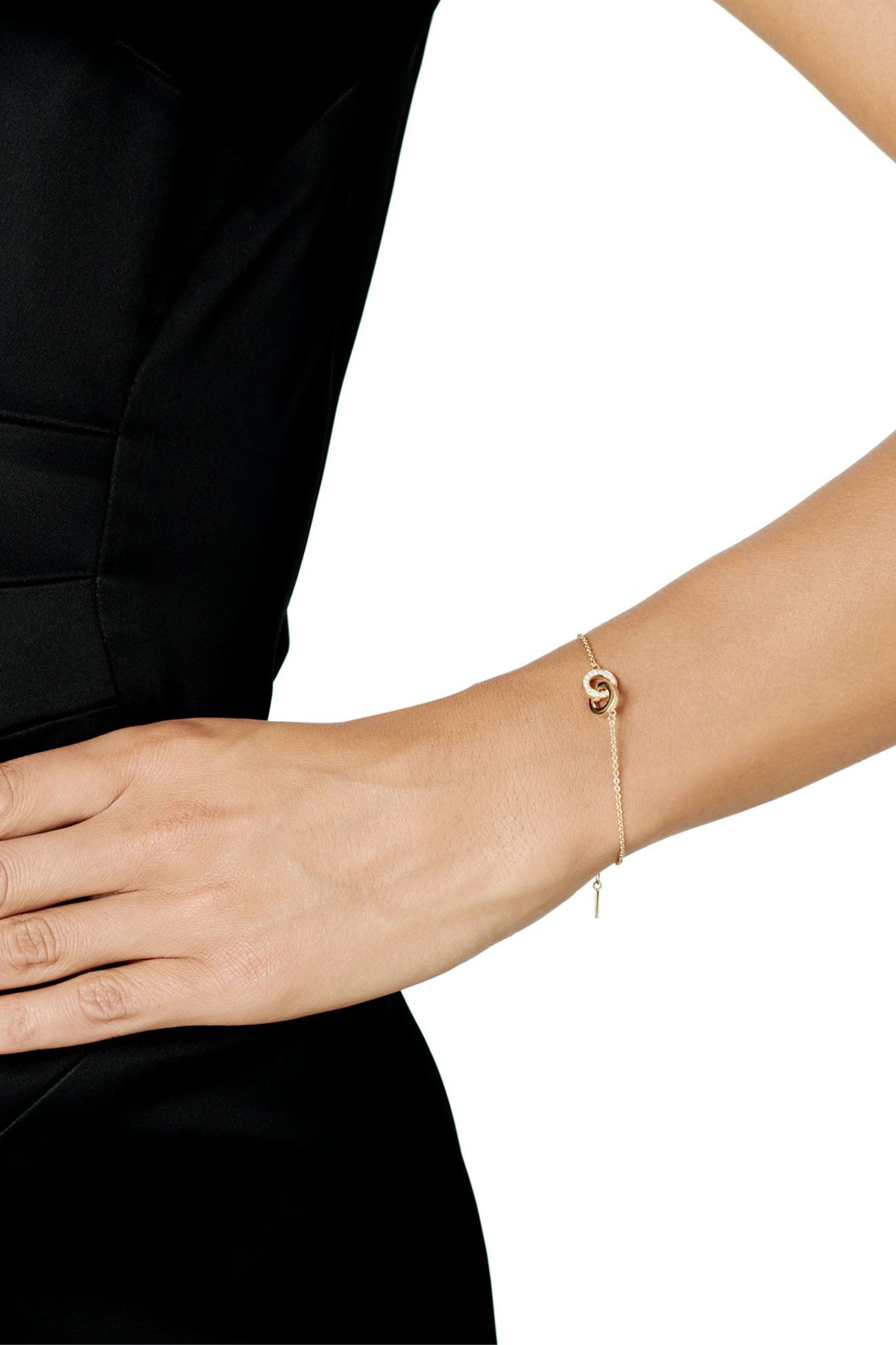 Efva Attling You & Me kultainen timanttirannekoru Säädettävä:15/19cm