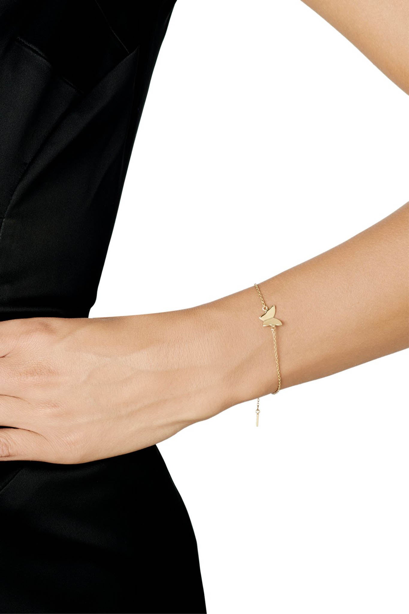 Efva Attling Little Miss Butterfly kultainen rannekoru Säädettävä:15/19cm