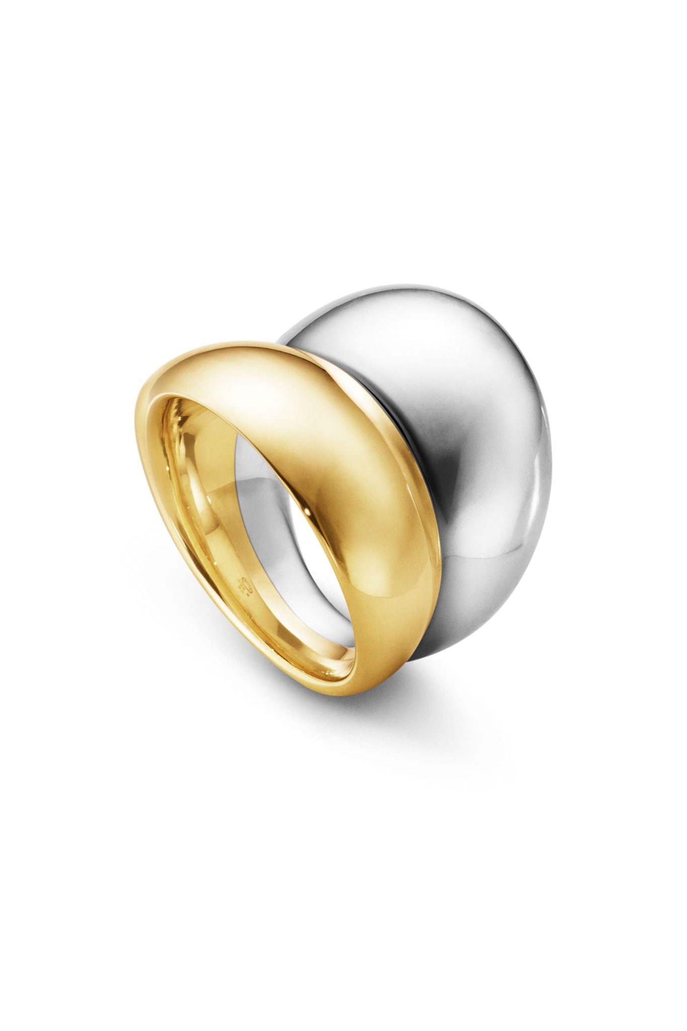 Georg Jensen Curve kulta-hopea sormus 48