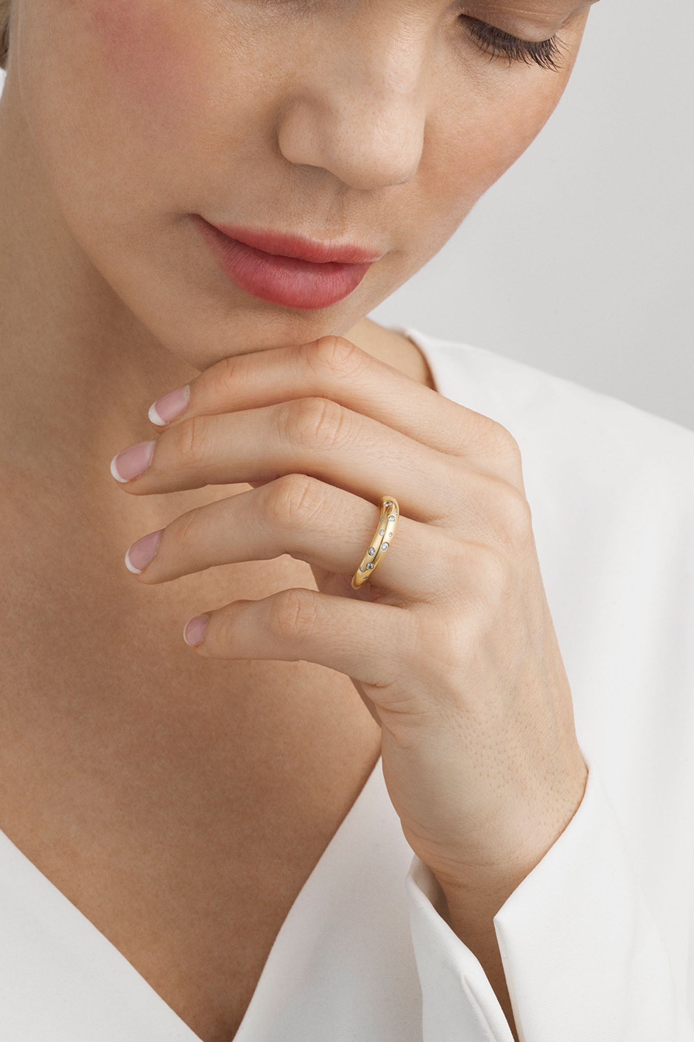 Georg Jensen Offspring kultainen timanttisormus 48