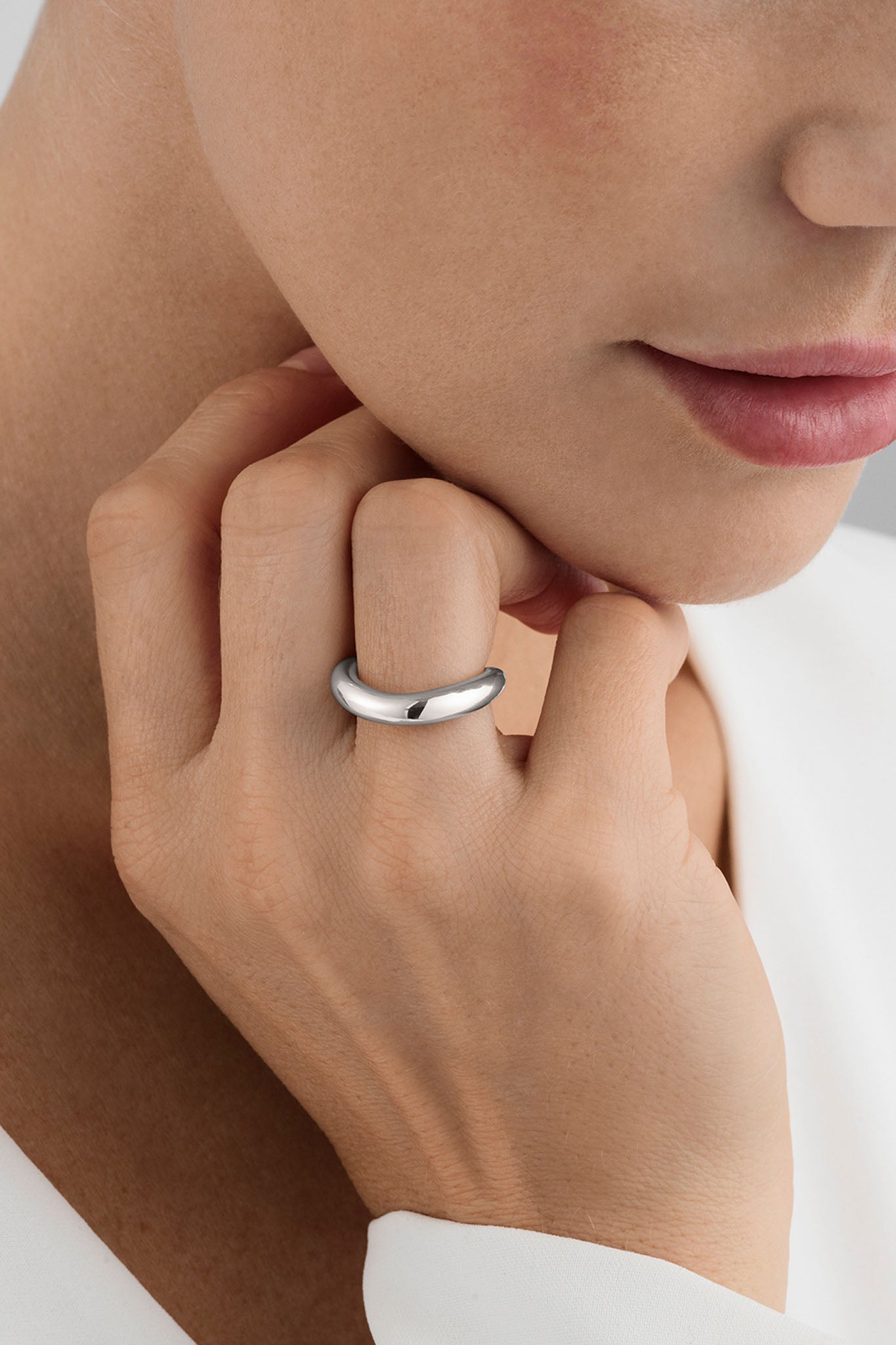 Georg Jensen Offspring hopeinen sormus 48