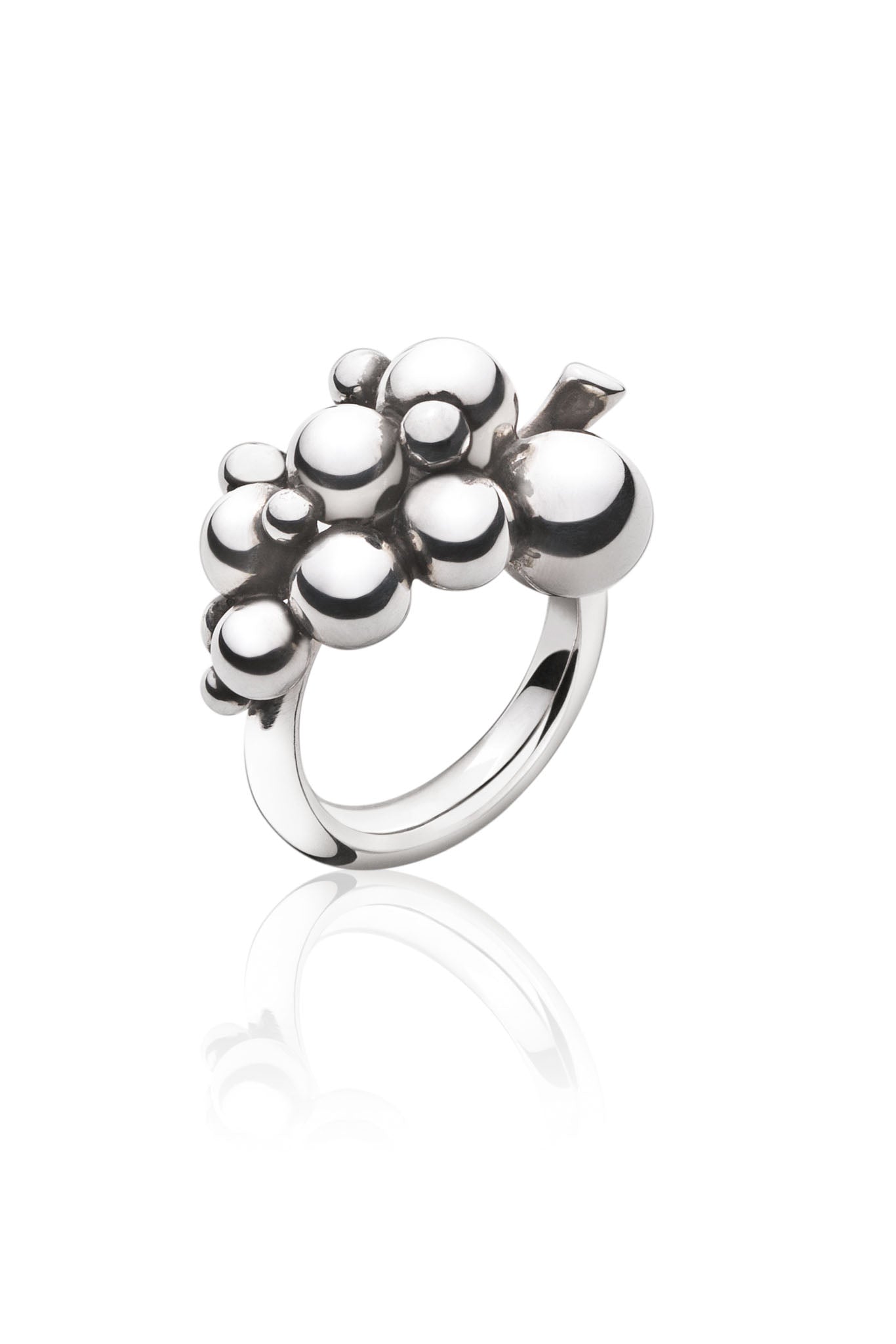 Georg Jensen Moonlight Grapes hopeinen sormus 48