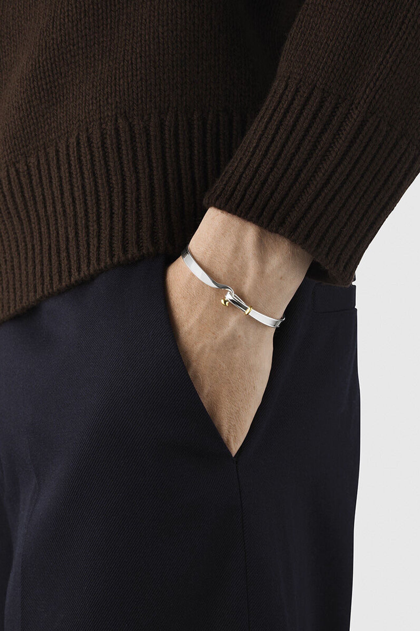 Georg Jensen Torun hopea kulta rannerengas 16,5cm