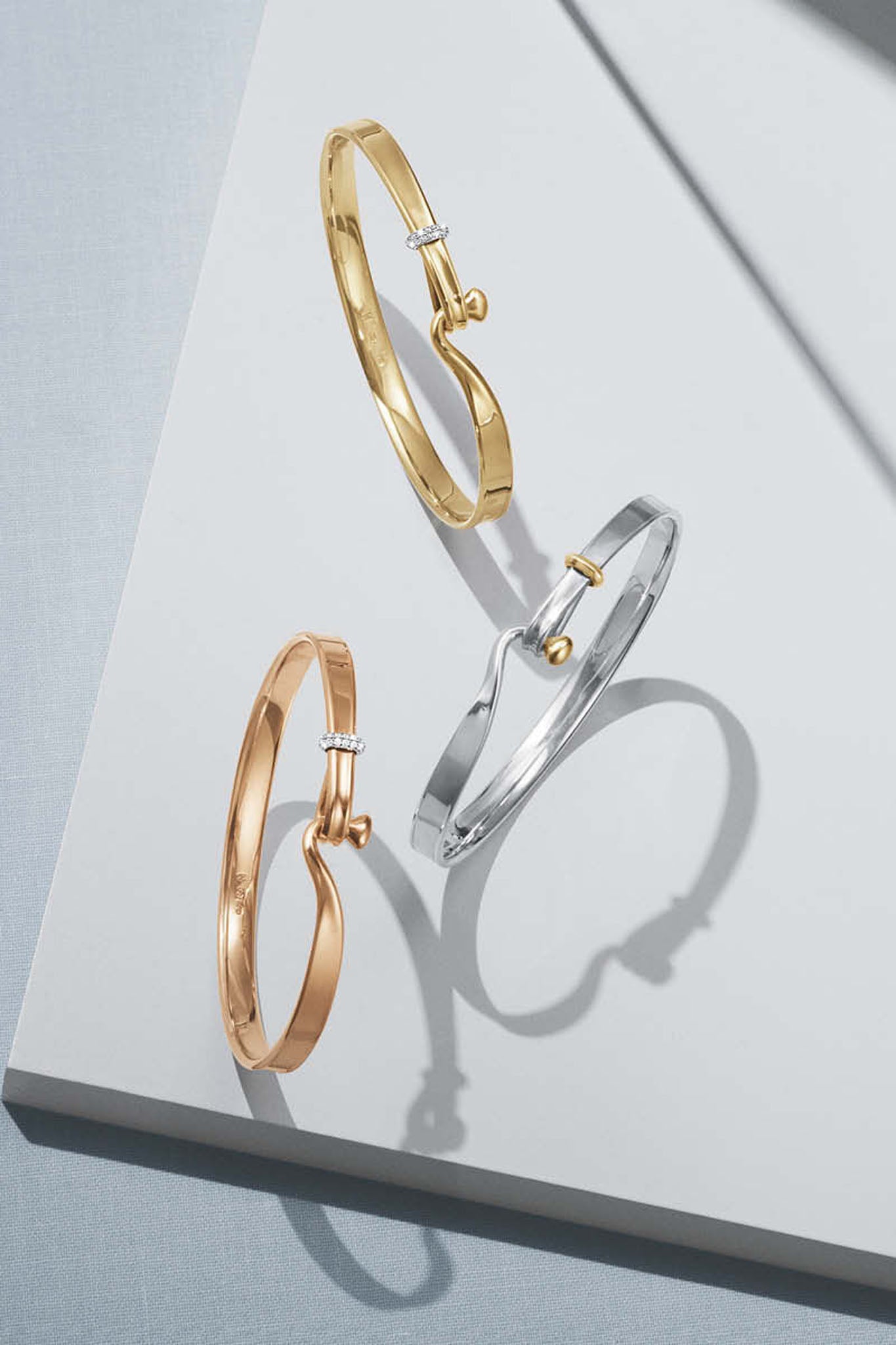 Georg Jensen Torun hopea kulta rannerengas 16,5cm