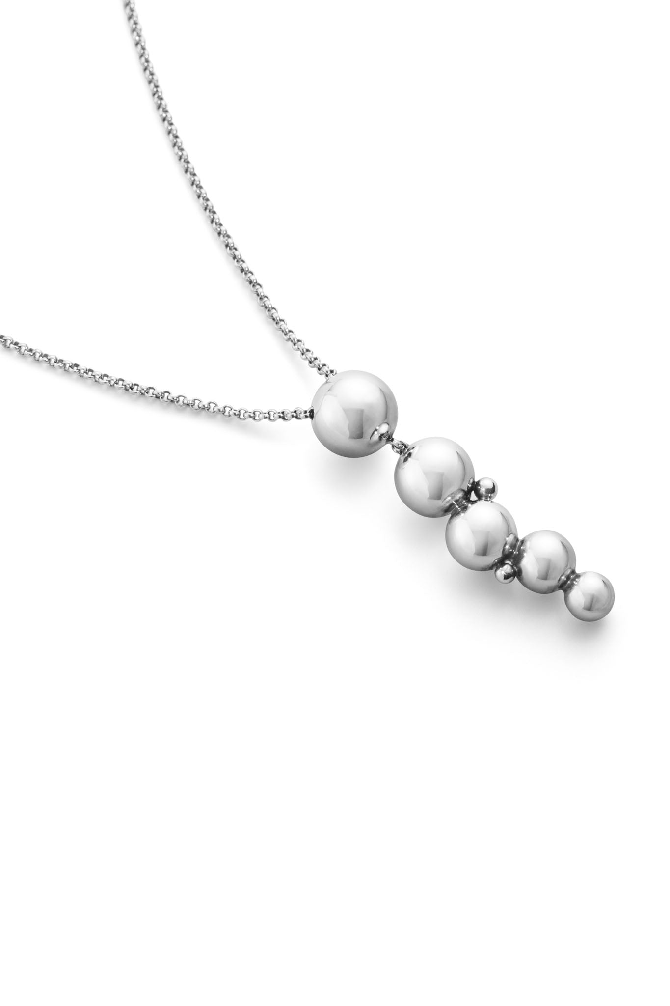 Georg Jensen Moonlight Grapes hopeinen kaulakoru 45cm