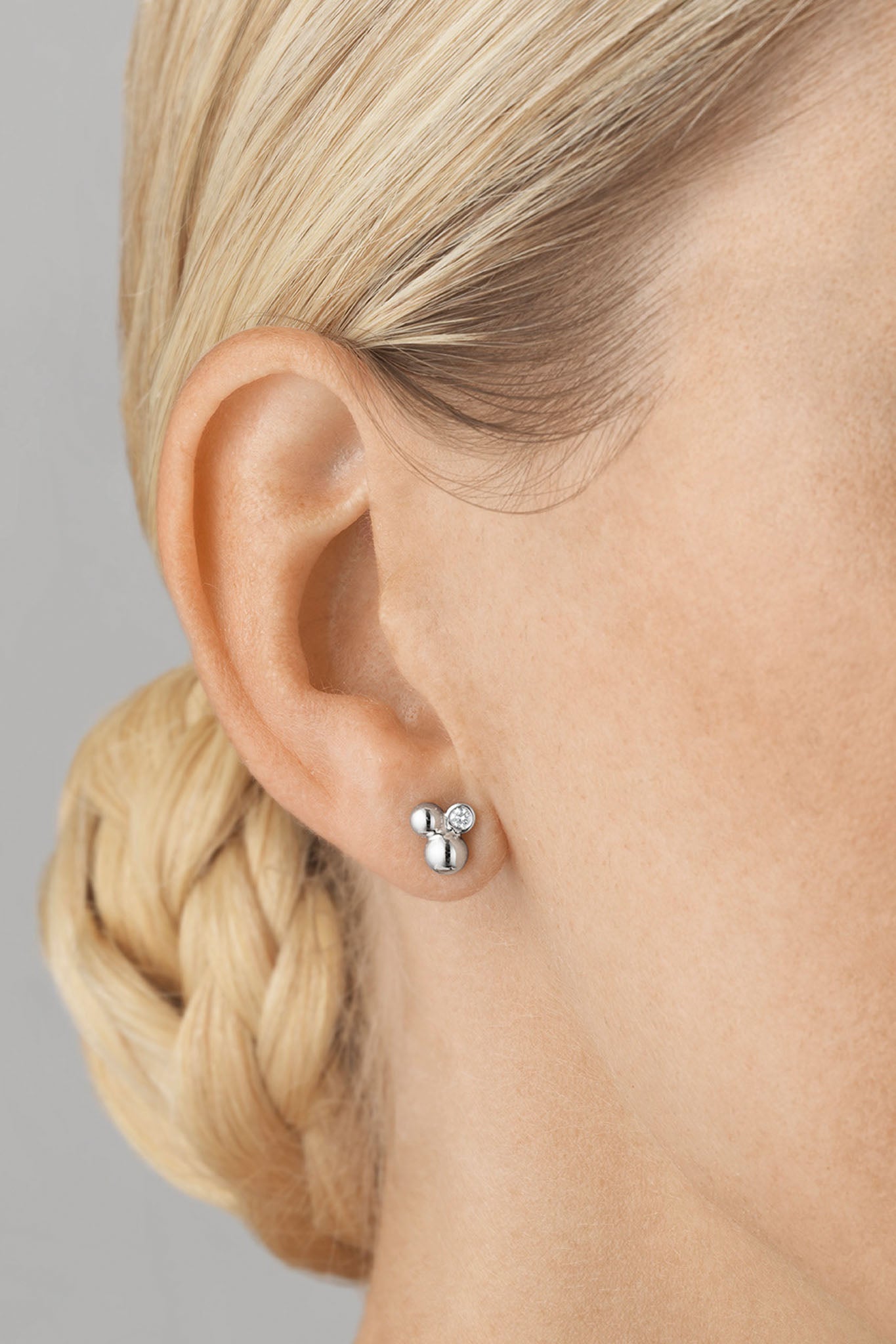 Georg Jensen Moonlight Grapes hopeiset timanttikorvakorut Default Title