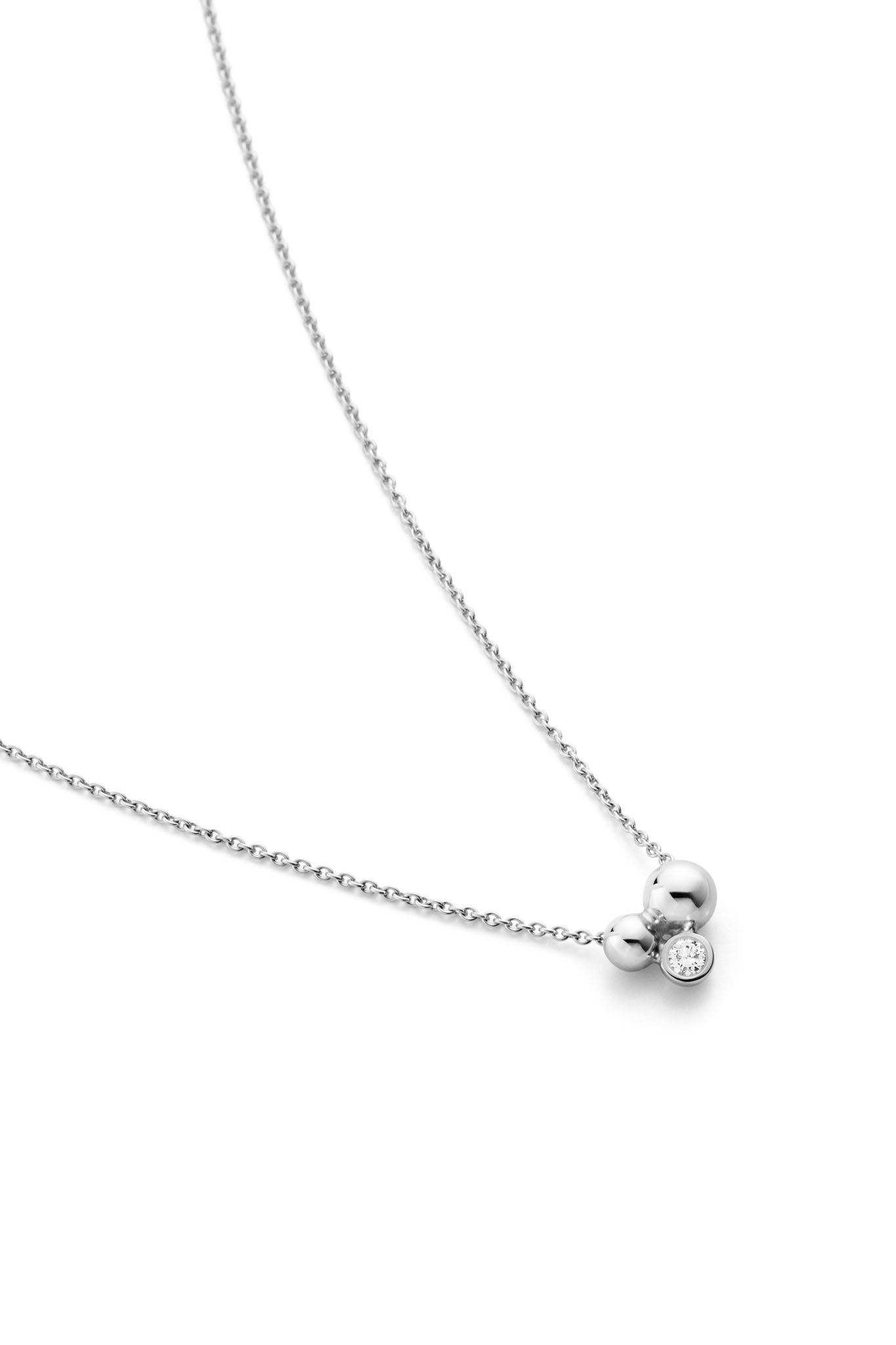 Georg Jensen Moonlight Grapes hopeinen timanttikaulakoru 45cm