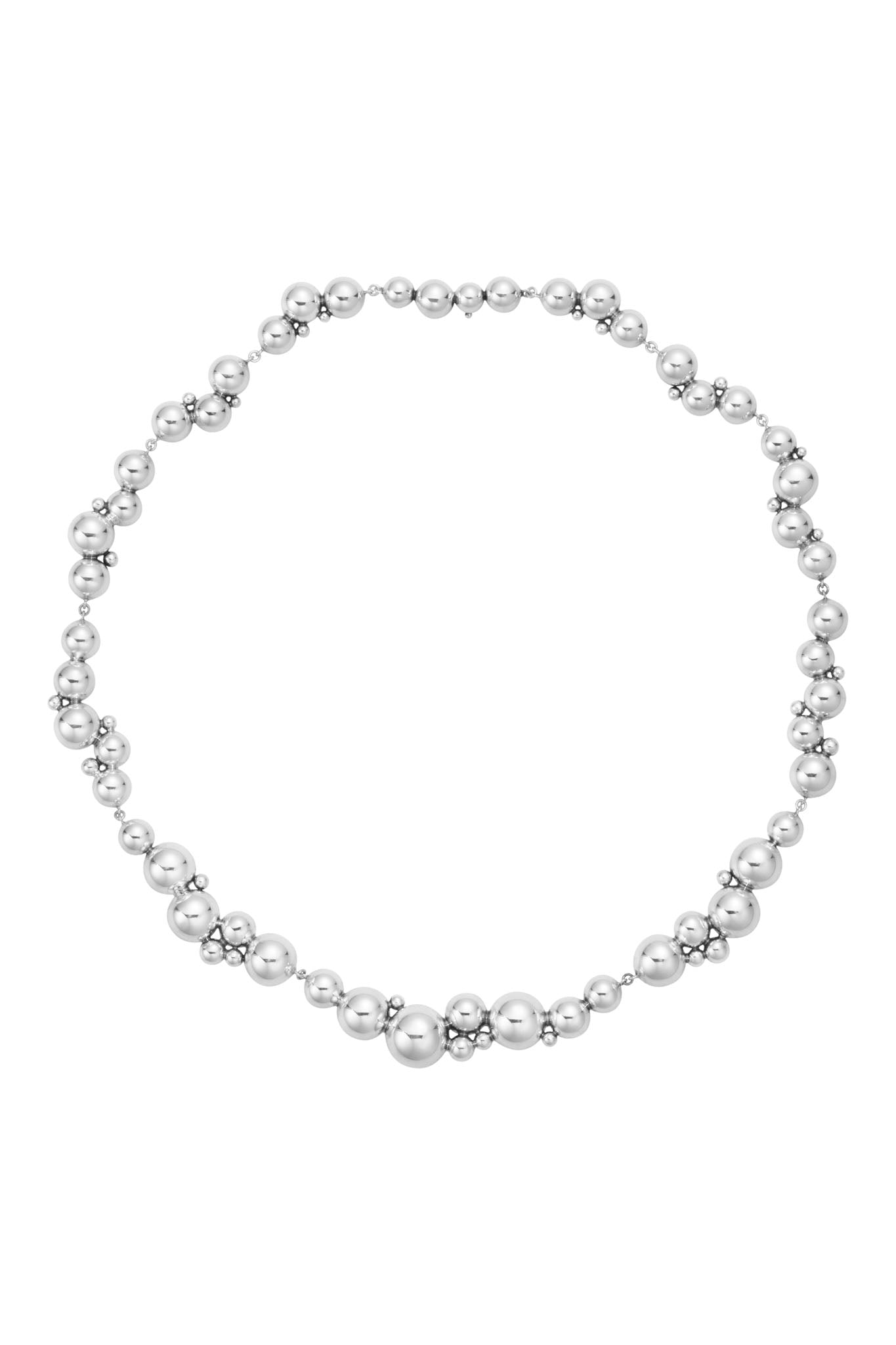 Georg Jensen Moonlight Grapes hopeinen kaulakoru 40,5cm