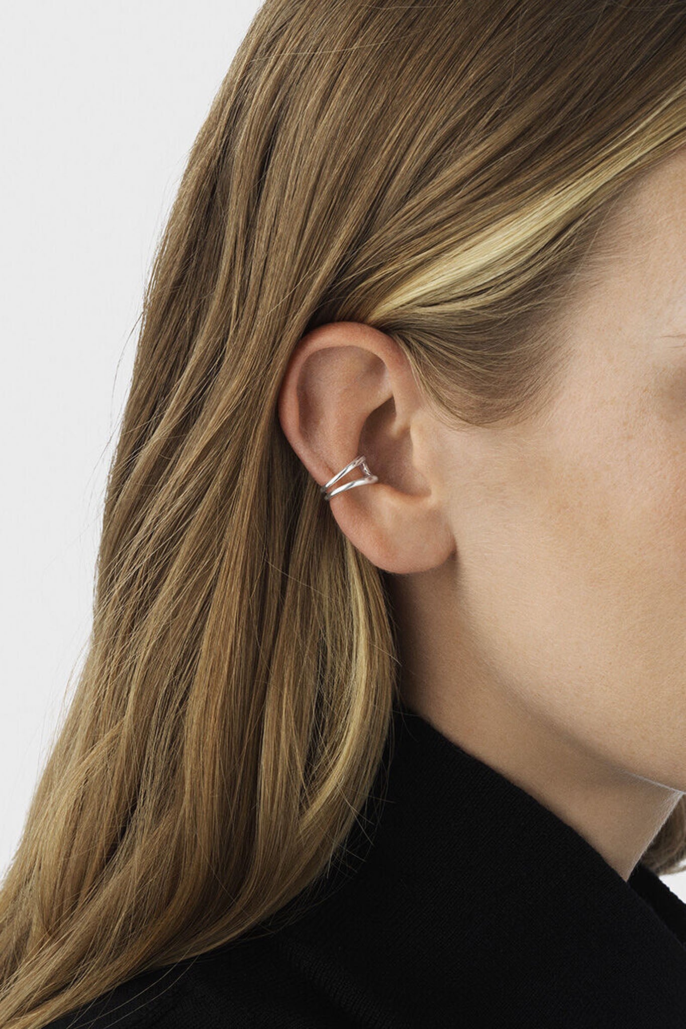 Georg Jensen Mercy cuff hopeinen korvakoru Default Title