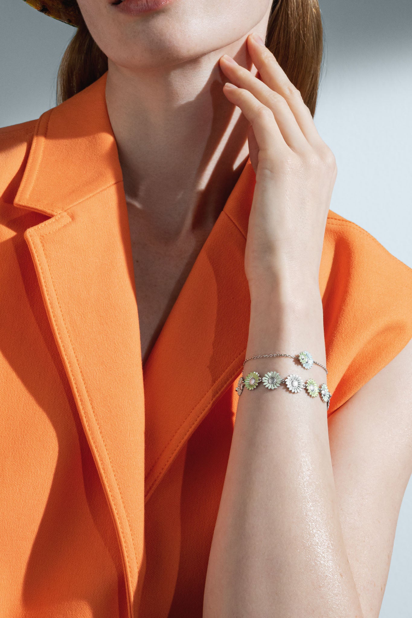 Georg Jensen Daisy hopeinen rannekoru 18,5cm