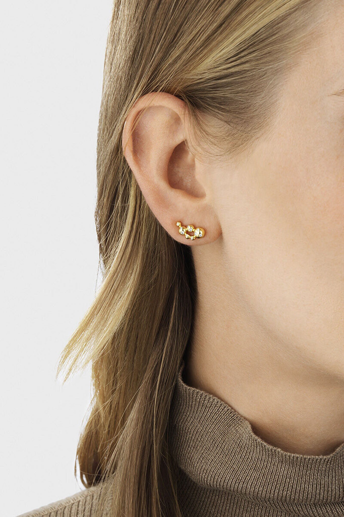 Georg Jensen Moonlight Grapes kultaiset timanttikorvakorut Default Title