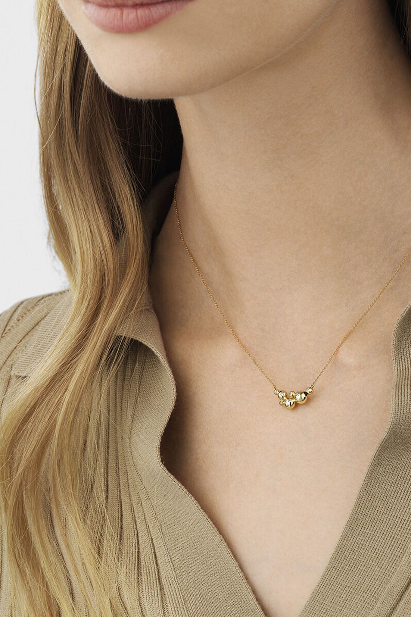 Georg Jensen Moonlight Grapes kultainen timanttikaulakoru 45cm