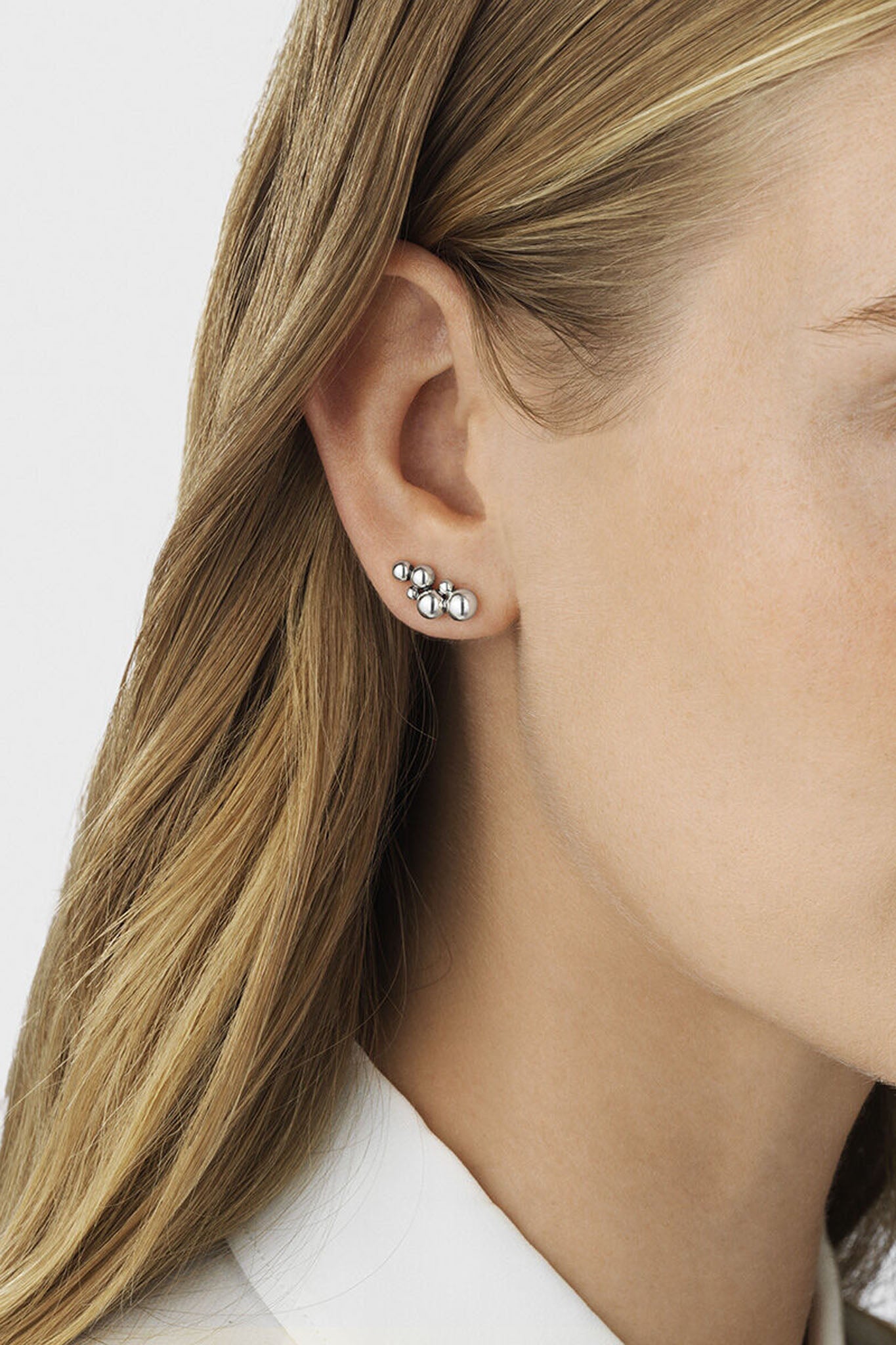 Georg Jensen Moonlight Grapes hopeiset korvakorut Default Title