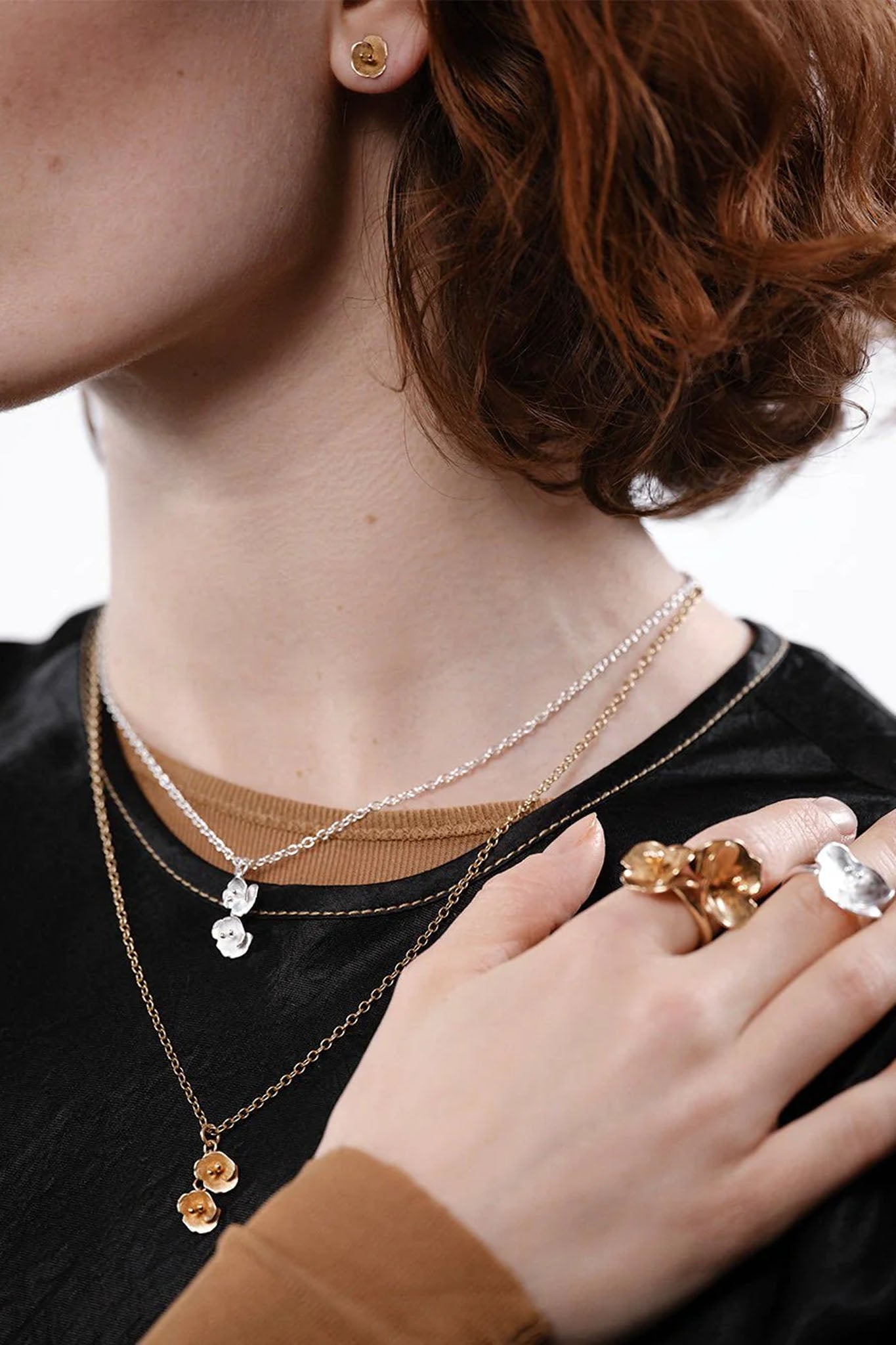 Kalevala Kesäyön ruusu mini hopeiset korvakorut