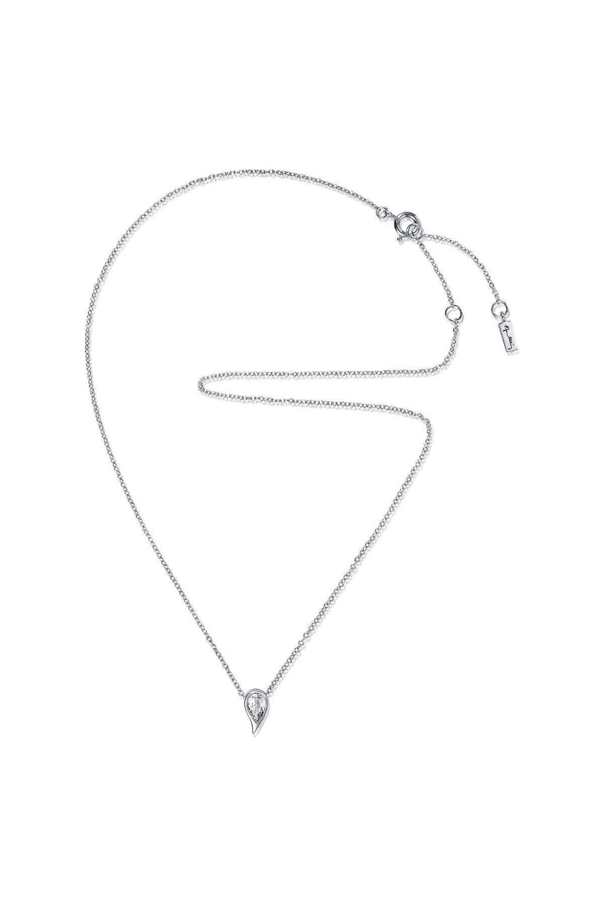 Efva Attling Sparkle Of Life Single Necklace - White Topaz hopeinen kaulakoru