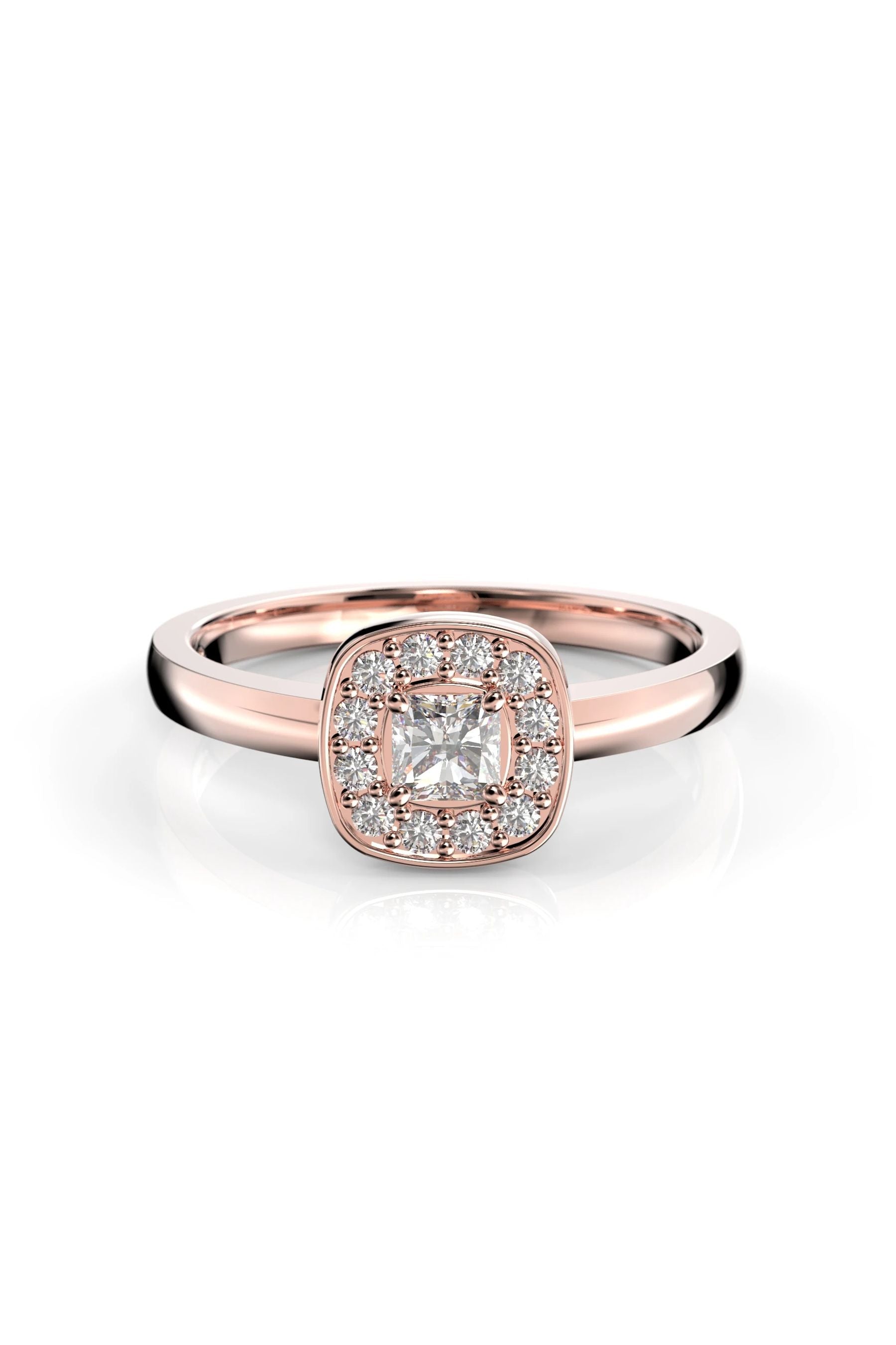 Festive Alicia Halo Asscher 0,21ct + 12x0,01ct 15,5