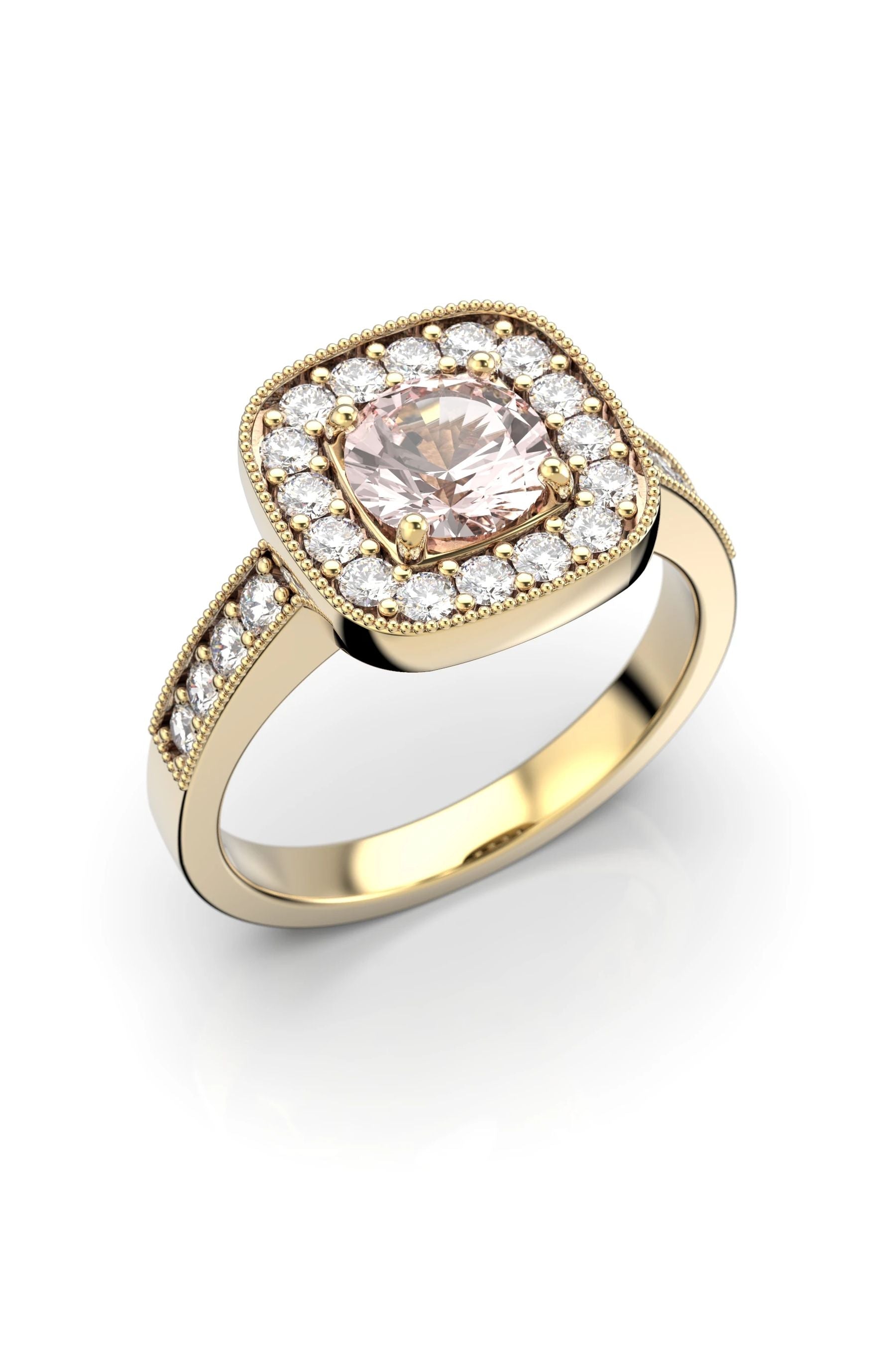 Festive Carolina Halo Morganiitti 24x0,02ct 15,5