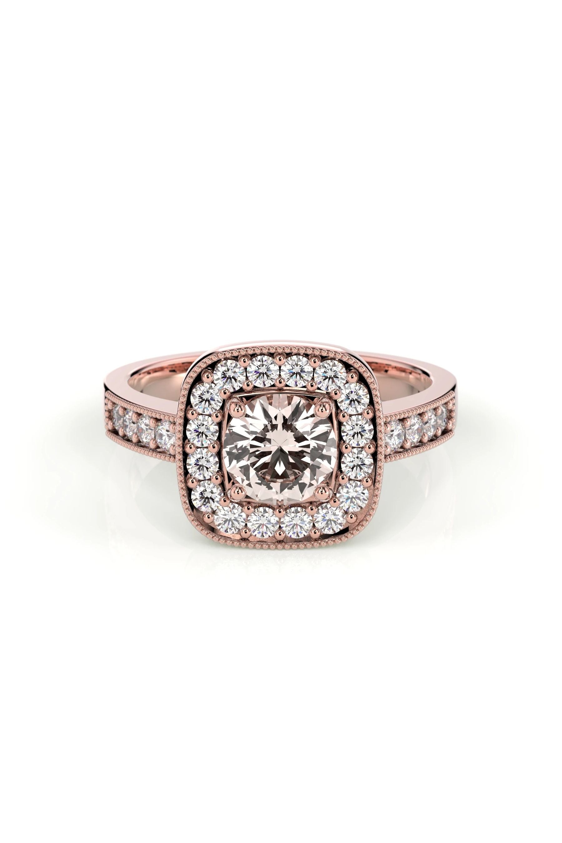Festive Carolina Halo Morganiitti 24x0,02ct 15,5