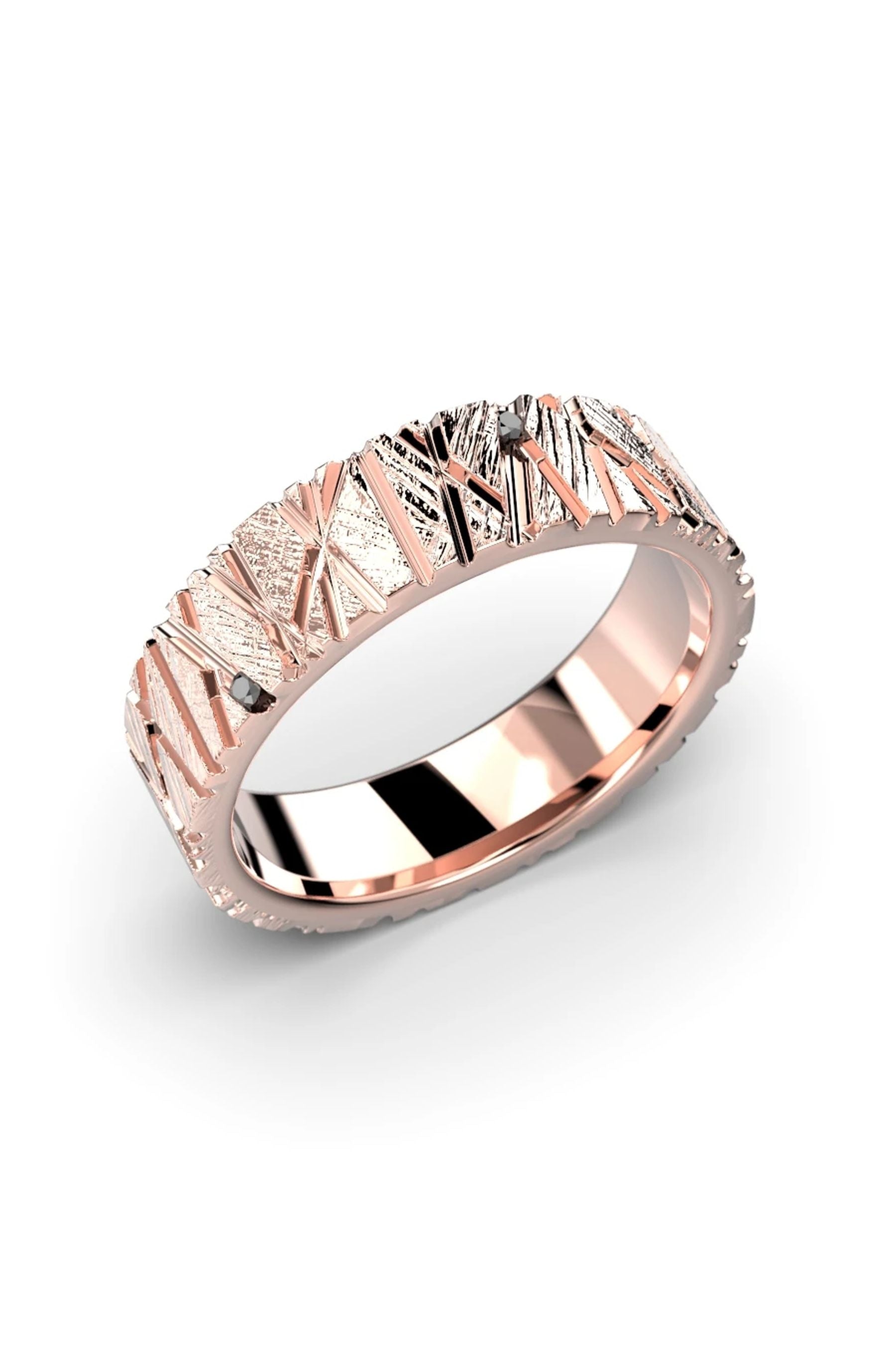 Festive Rautapuu mustat timantit 6x0,01ct 15,5