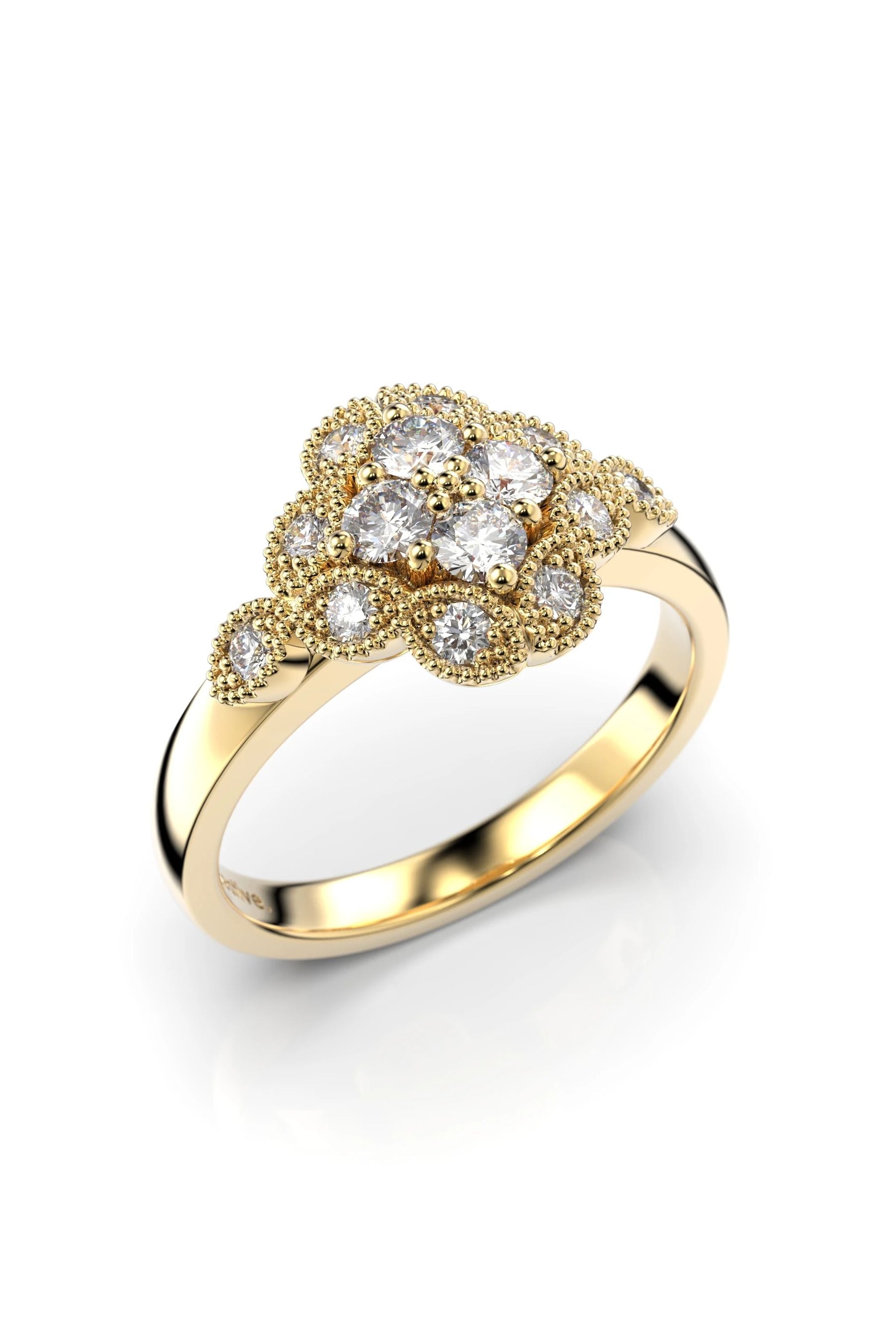 Festive Lotus 4x0,07ct + 10x0,02ct 15,5