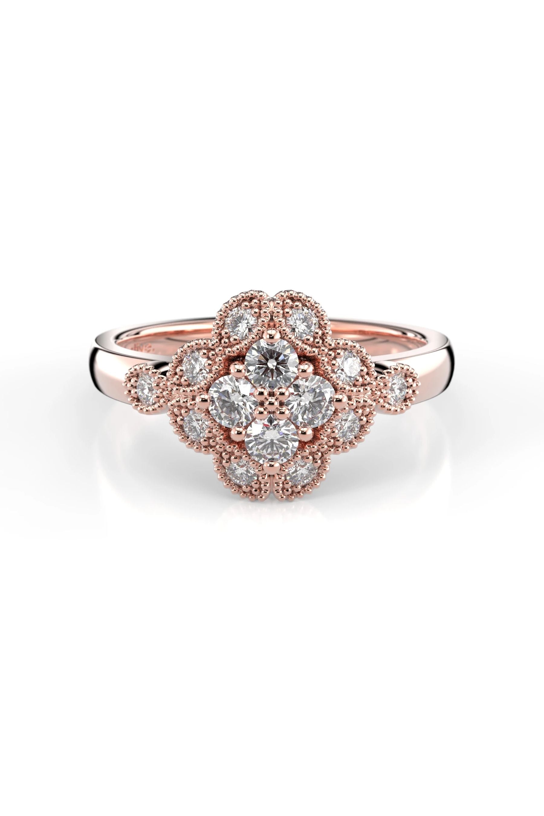 Festive Lotus 4x0,07ct + 10x0,02ct 15,5