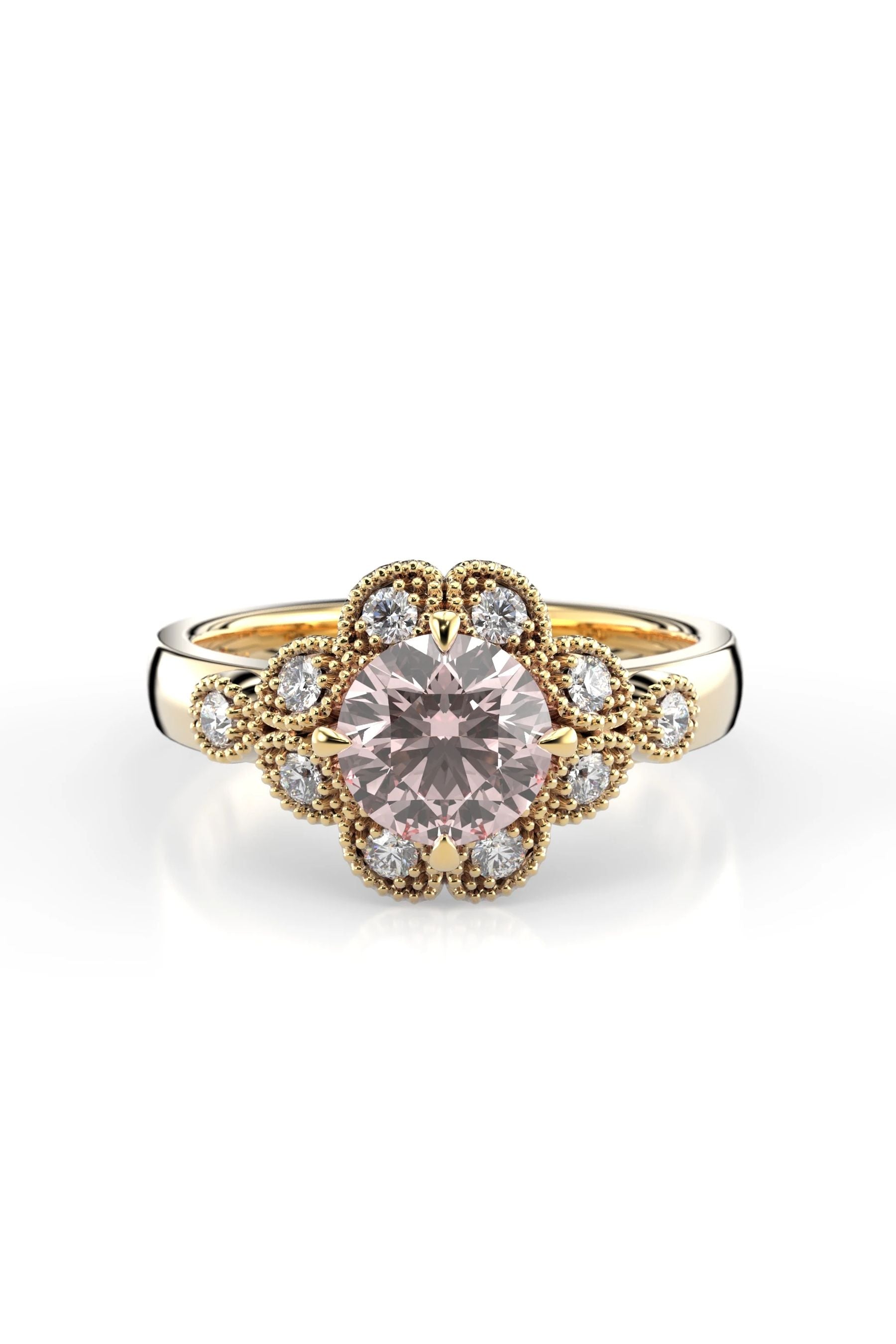 Festive Lotus Morganiitti + 10x0,02ct 15,5